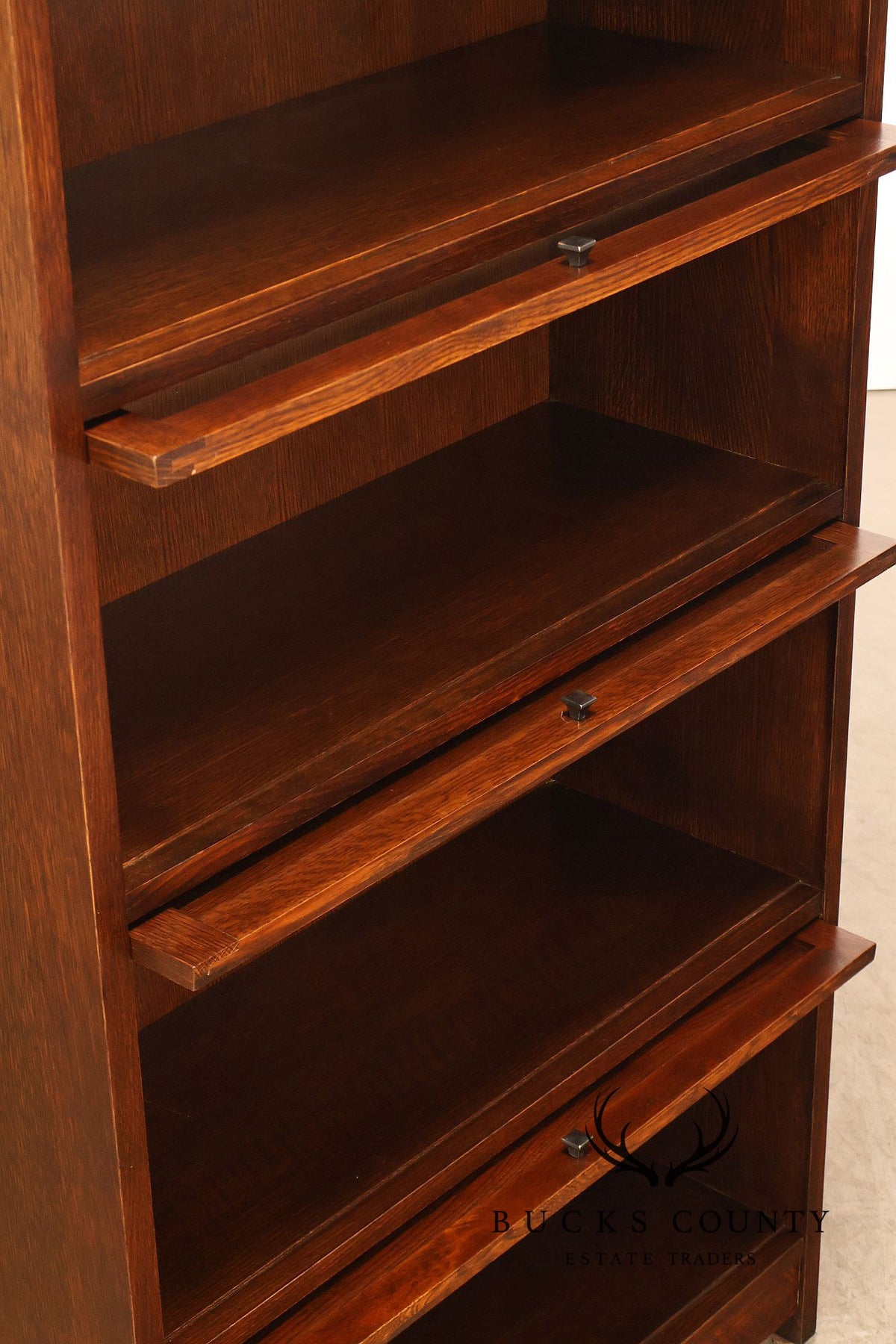 Stickley Mission Collection Oak Four-Section Barrister Bookcase
