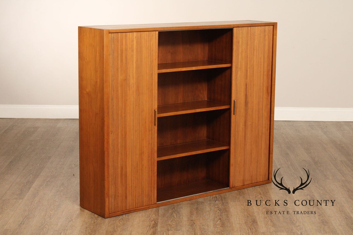 Baker Mid Century Modern Sliding Door Bookcase