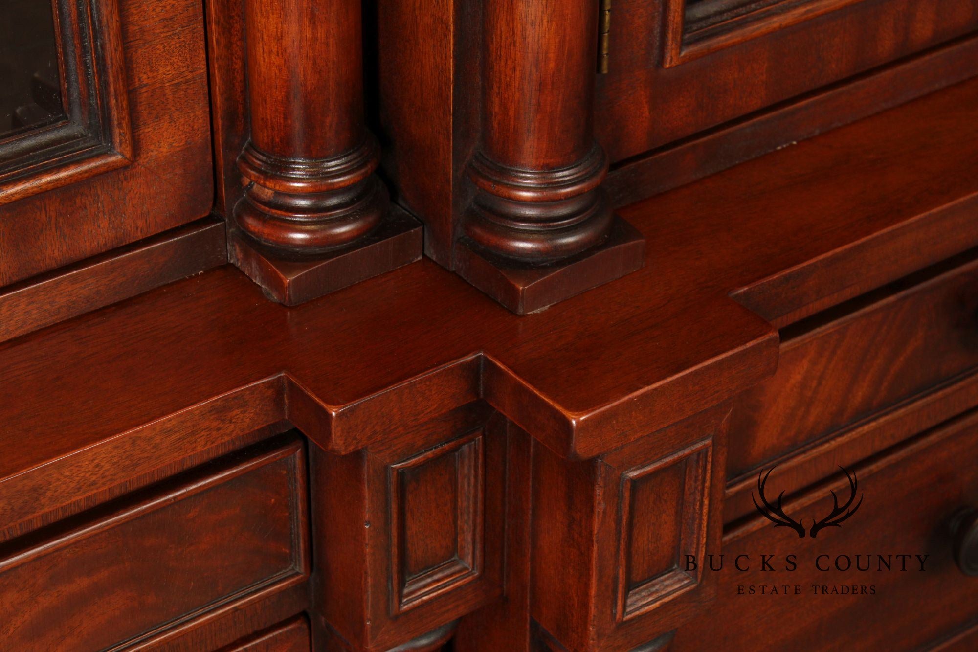 Ralph Lauren 'Weathersby' Monumental Carved Mahogany Bookcase