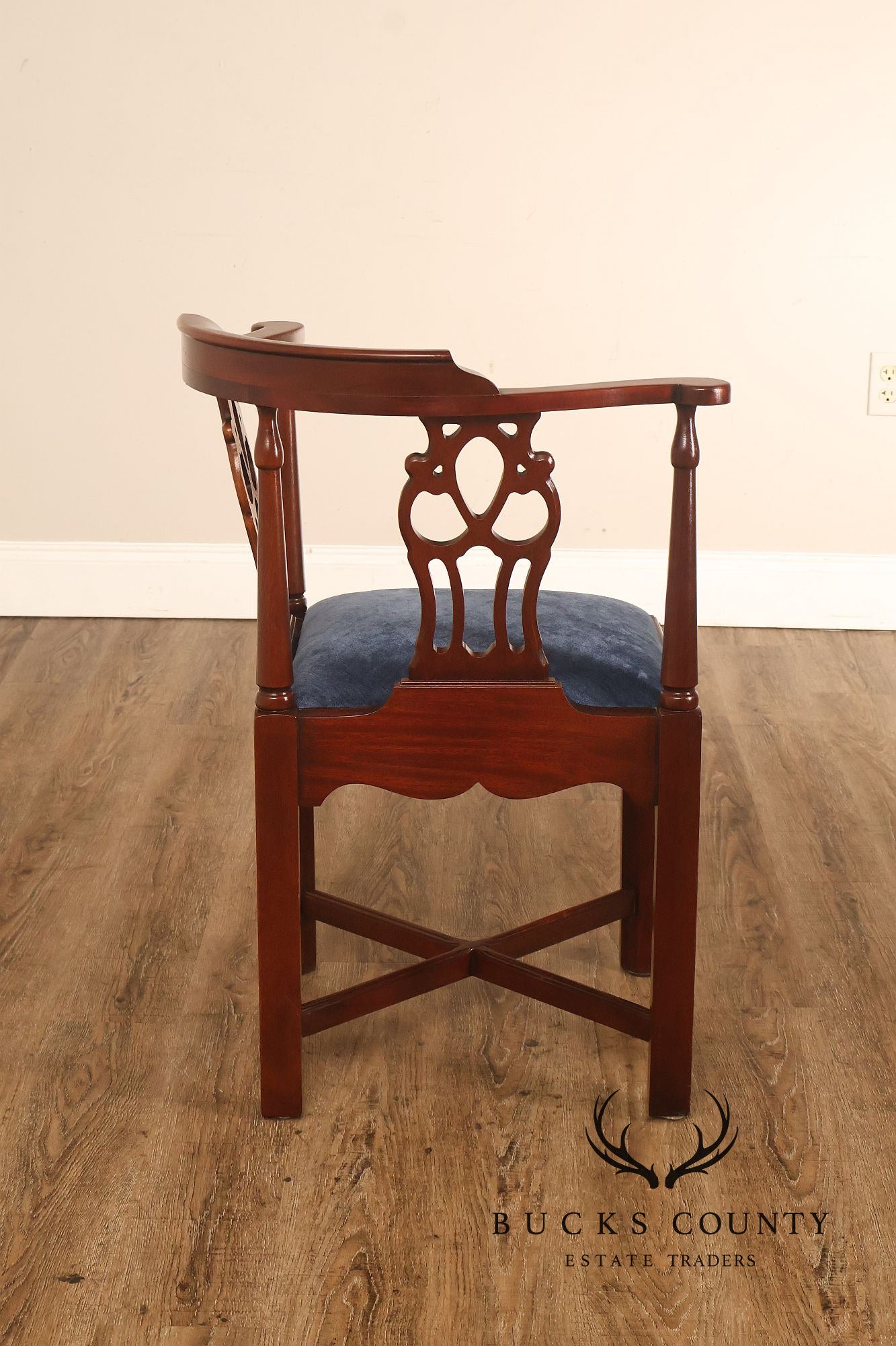 Chippendale Style Solid Mahogany Corner Chair
