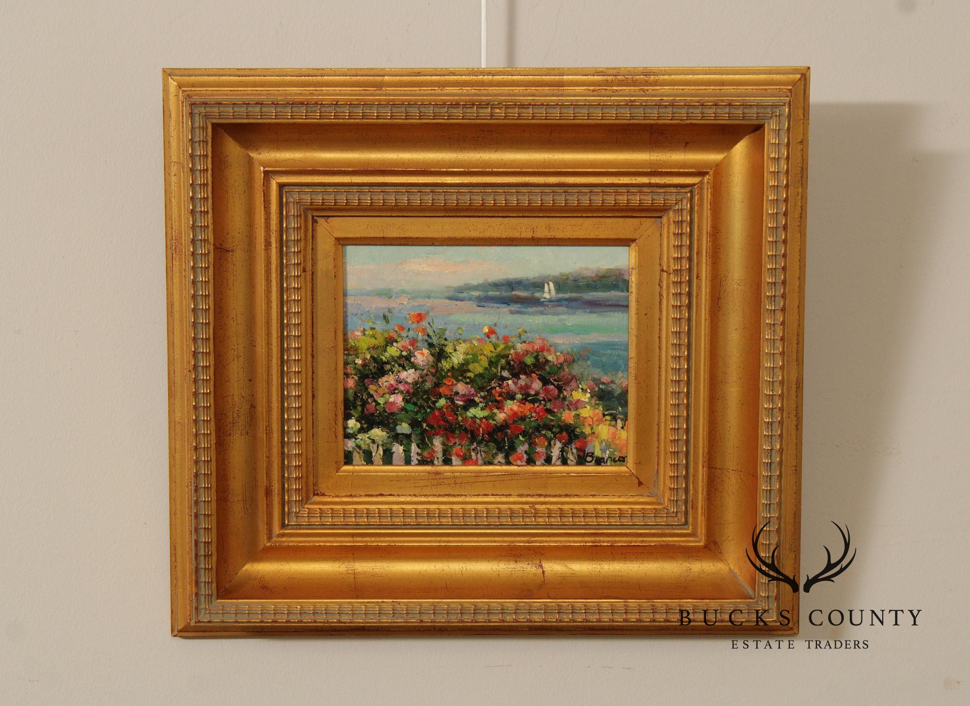 Laura Martinez-Bianco Framed Oil Painting, Seaside Landscape