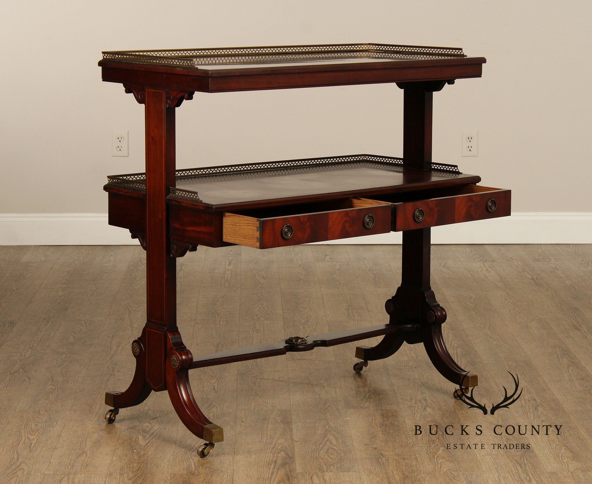 Regency Style Mahogany Two Tiered Serving Table