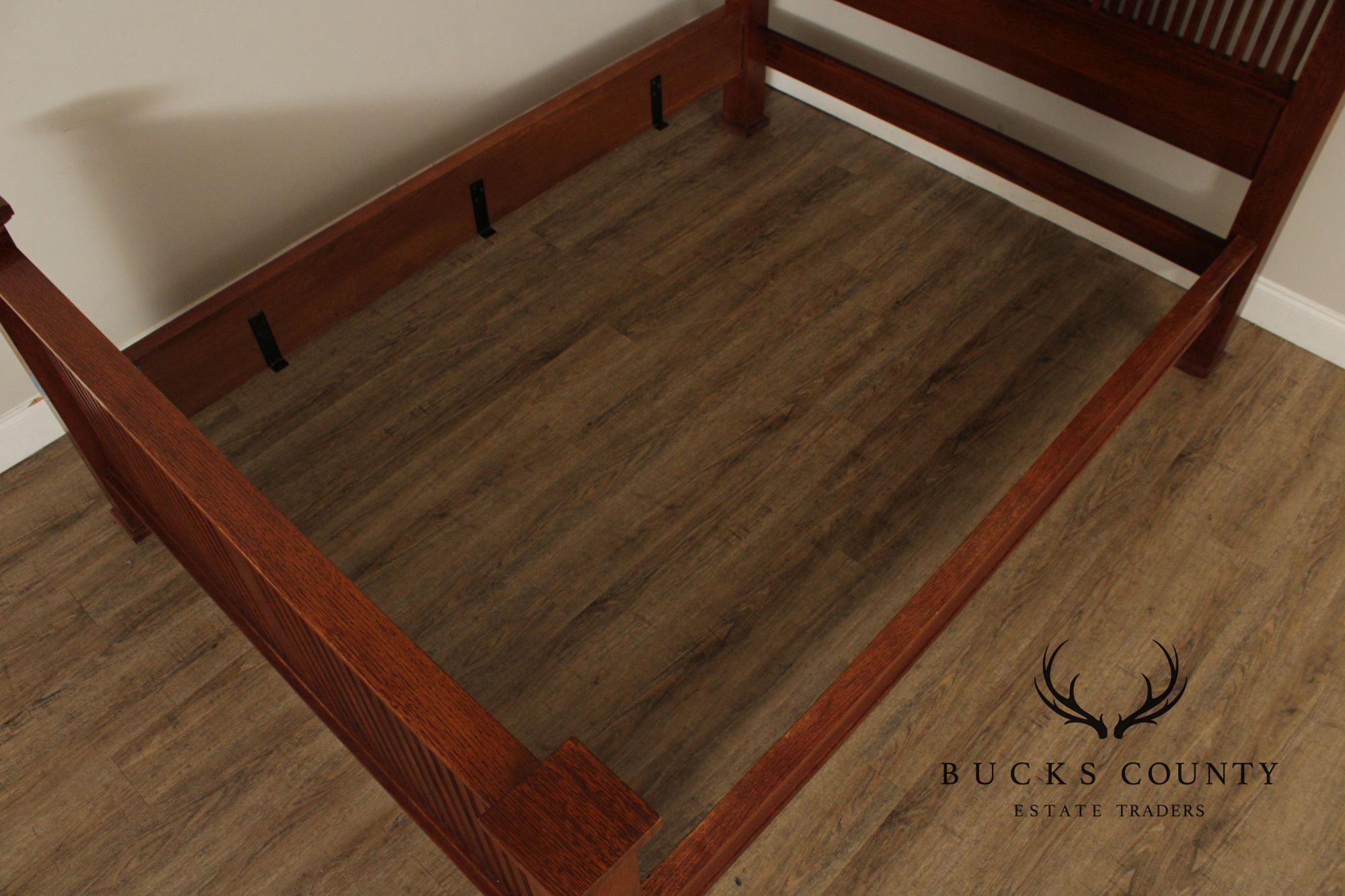 Stickley Mission Collection Queen Size Oak Prairie Spindle Bed
