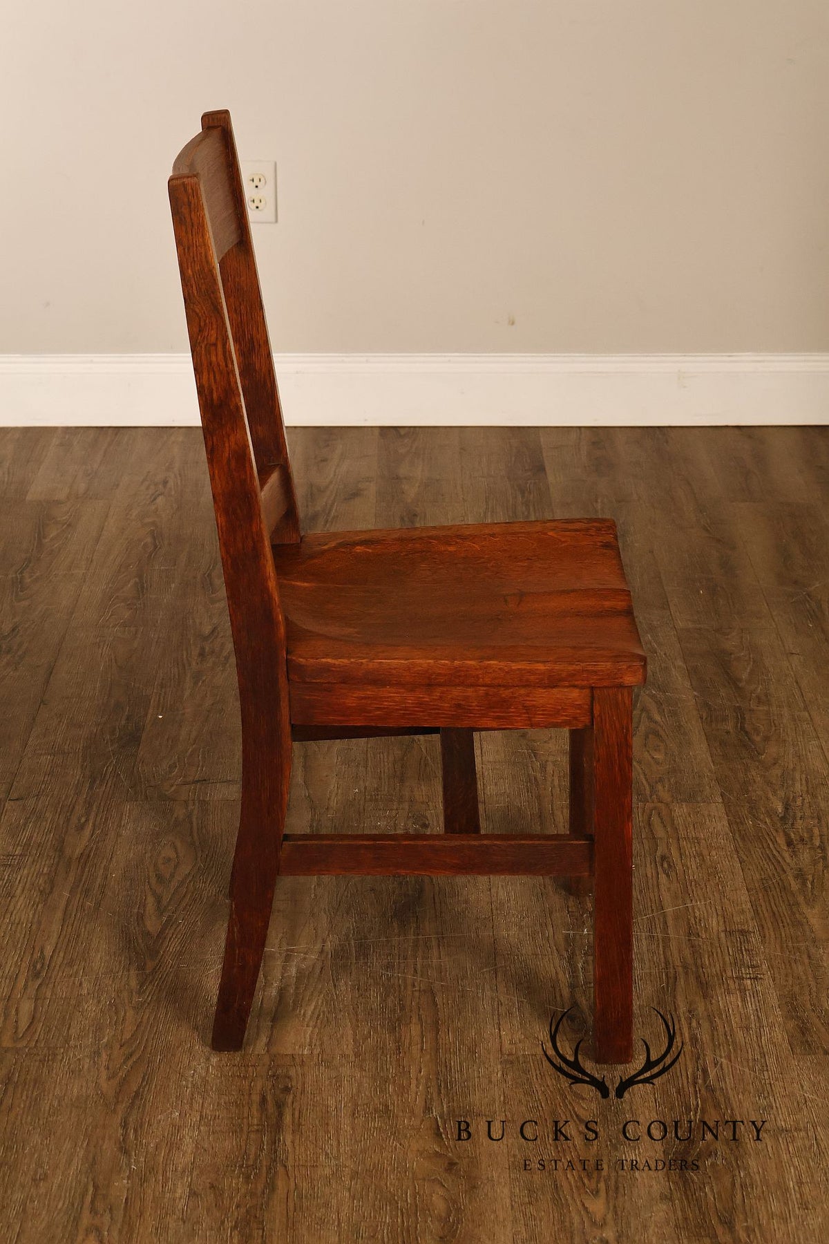 Antique Michigan Chair Company Arts And Crafts Oak Set Of Four Dining Chairs