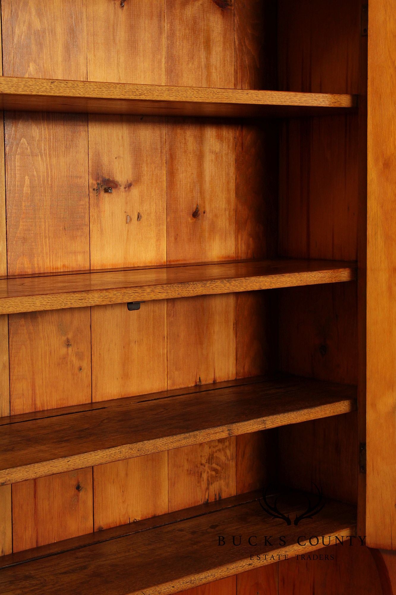 Antique Farmhouse Softwood Stepback Cupboard