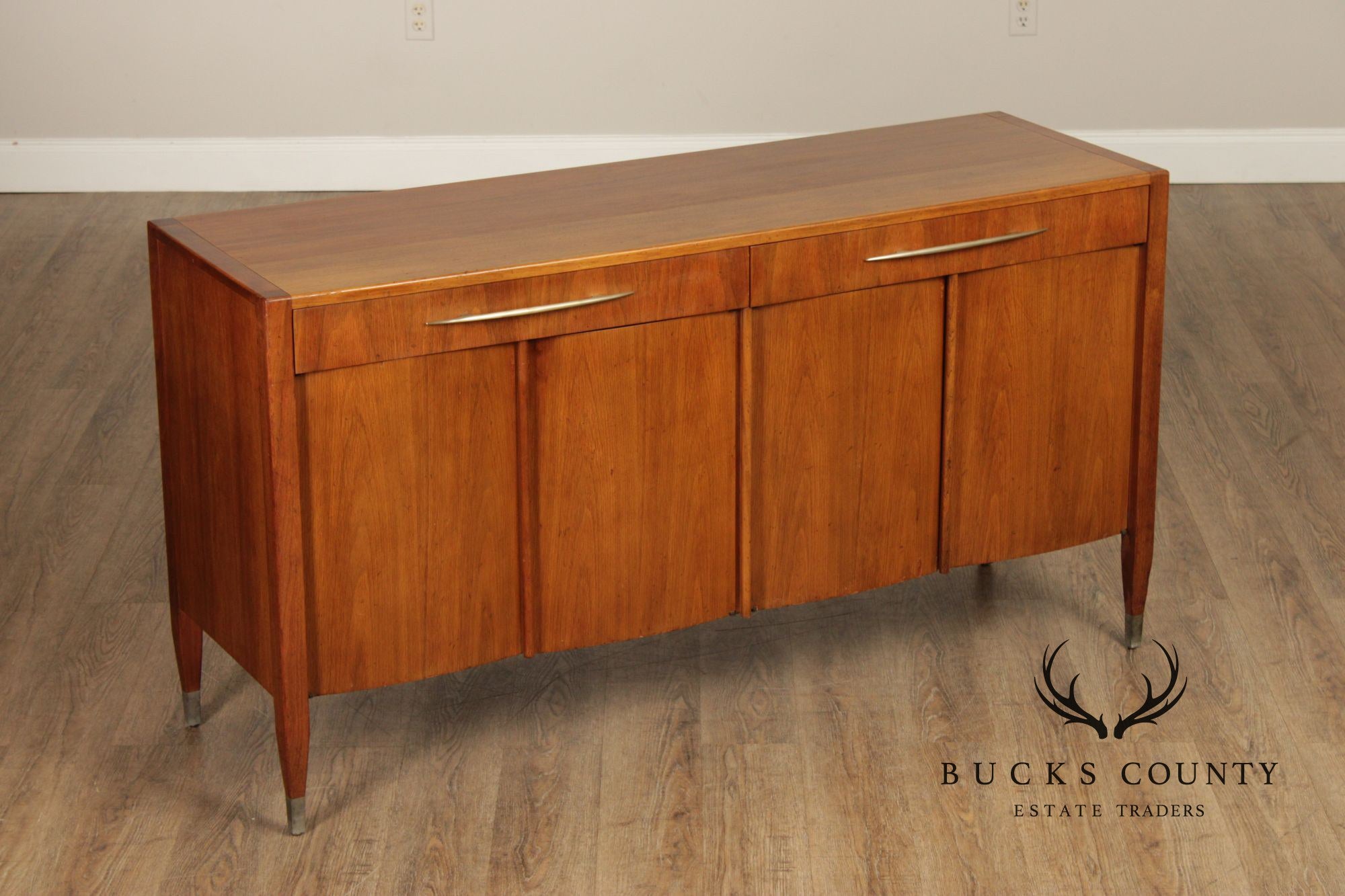 Milling Road by Baker Mid-Century Modern Walnut Credenza Sideboard