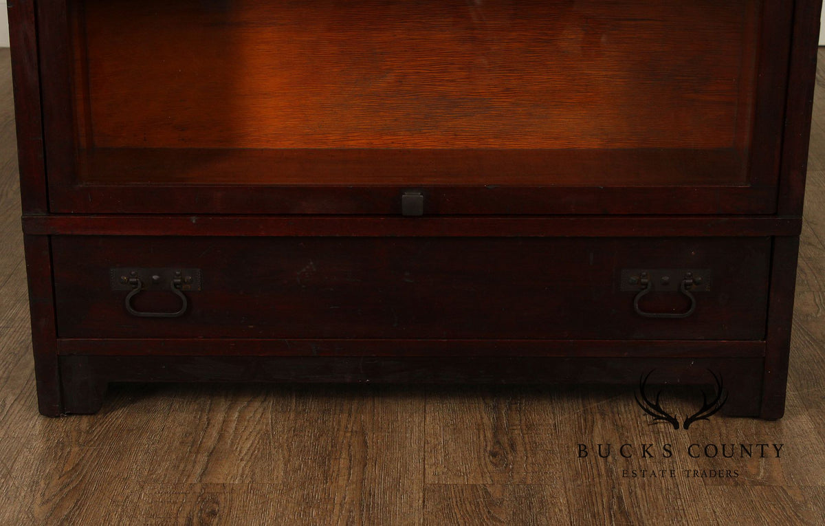 Vintage Mahogany Three-Stack Barrister Bookcase