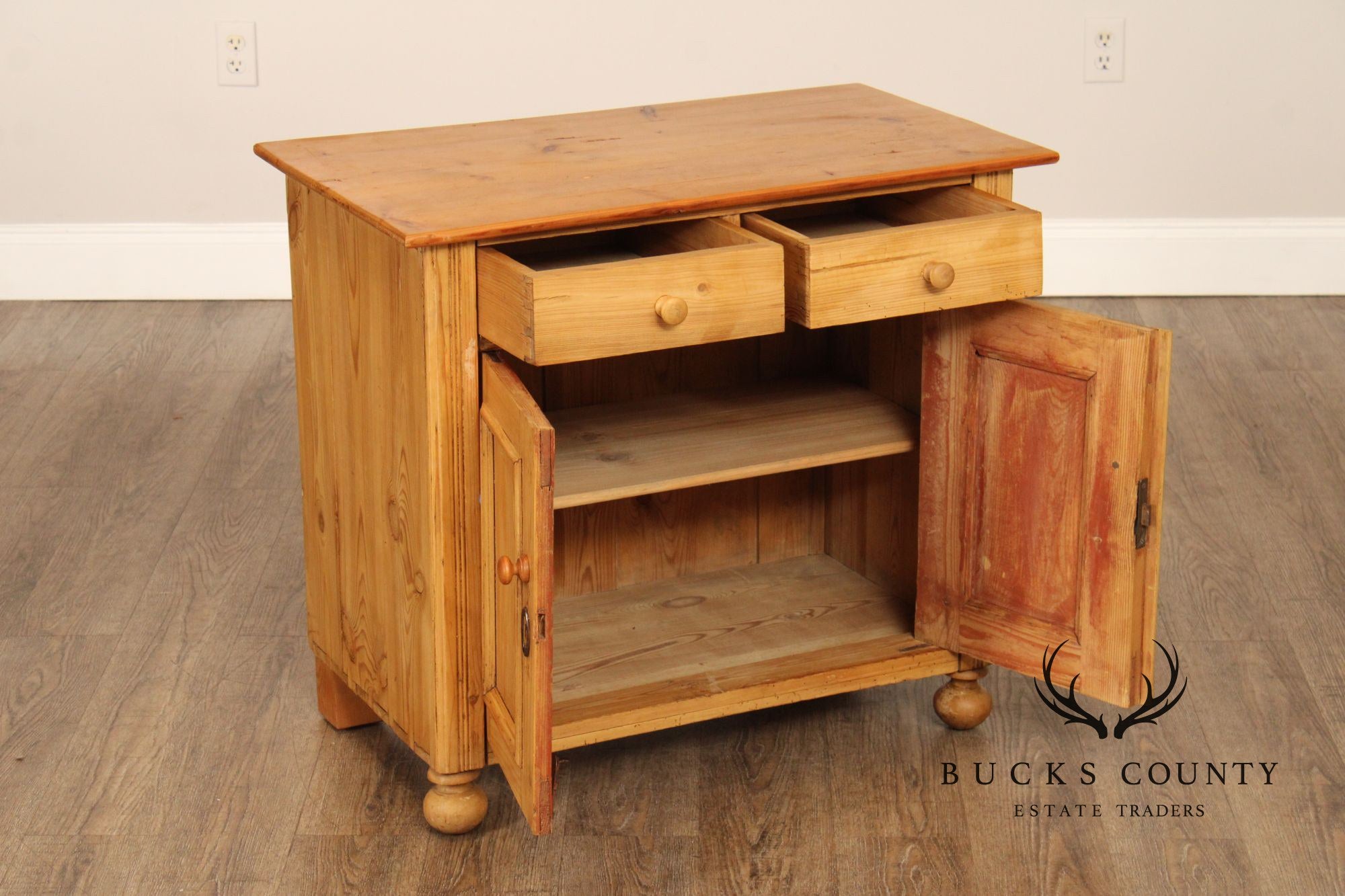 Antique English Pine Two-Door Server