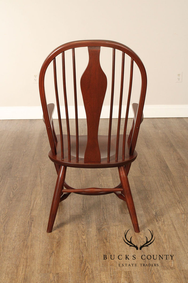 Custom Quality Set Of Six Cherry Windsor Style Dining Chairs