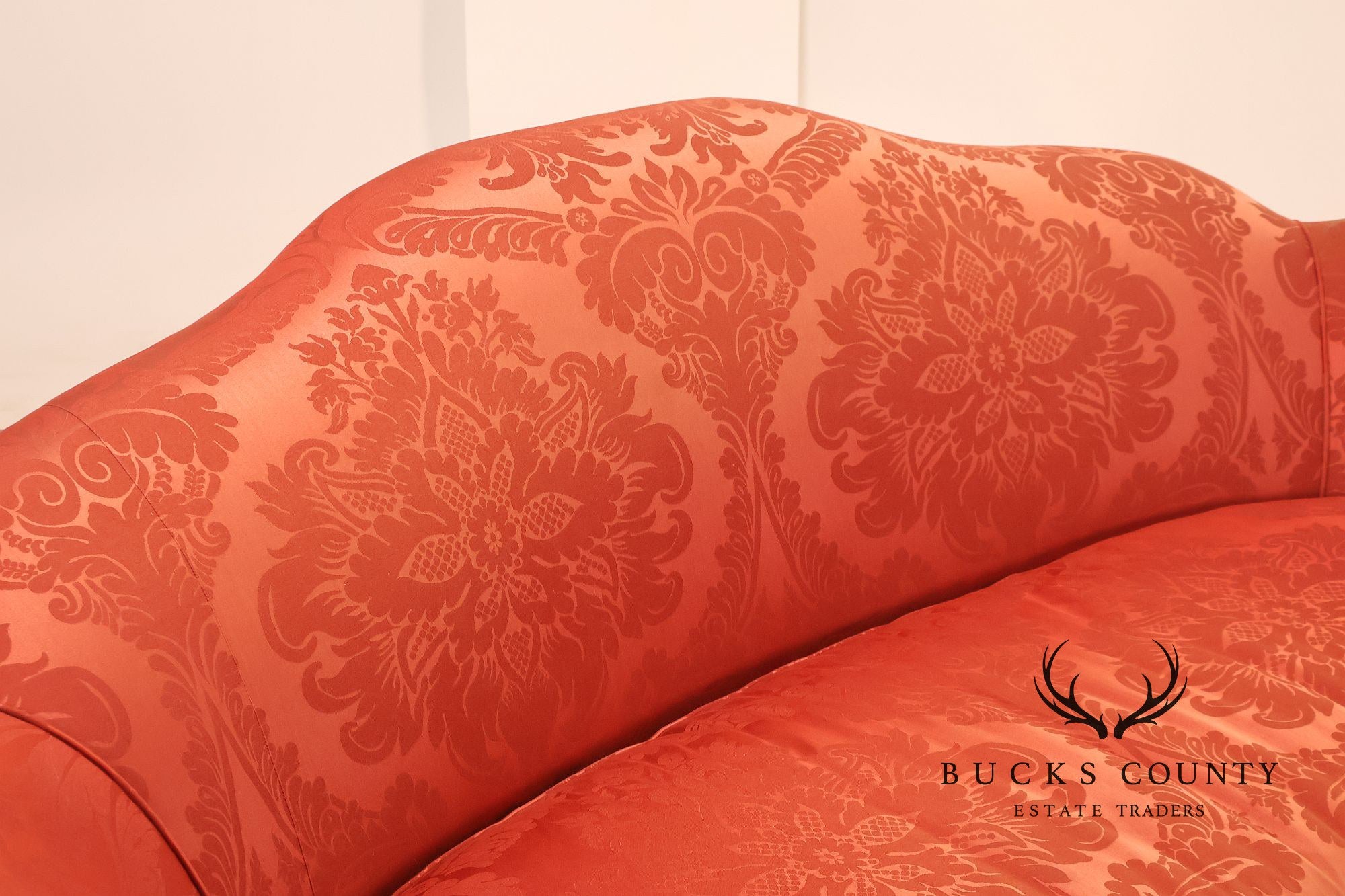 Hickory Chair Company Pair Of Custom Upholstered Silk Damask Sofas