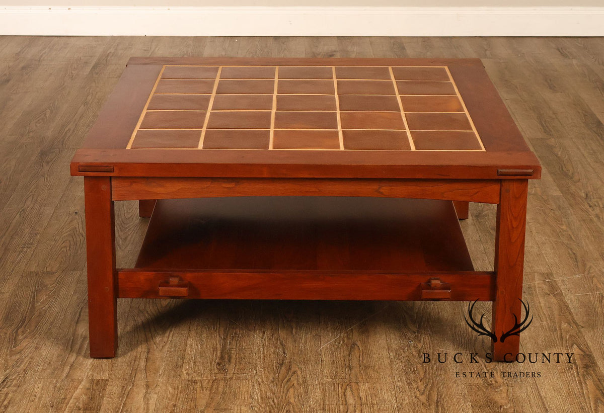 Stickley Mission Collection Cherry Tile Top Coffee Table