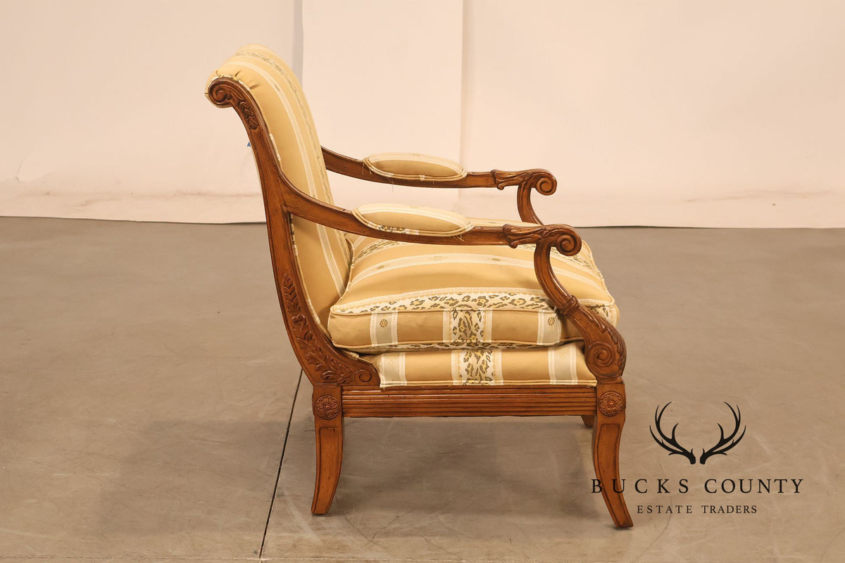 Sherrill Furniture Regency Style Pair of Bergere Armchairs