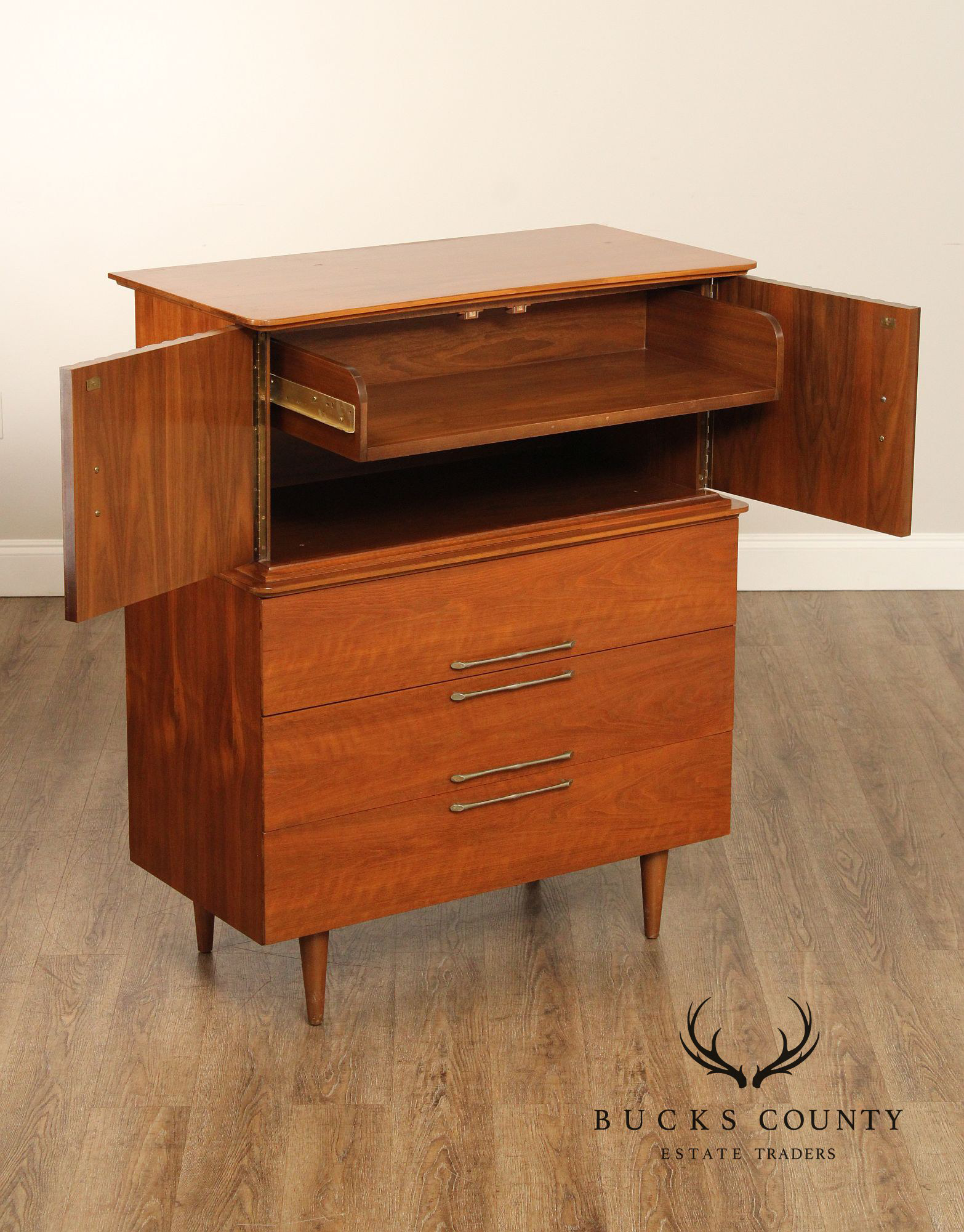 Young Manufacturing Mid Century Modern Walnut Gentleman's Chest