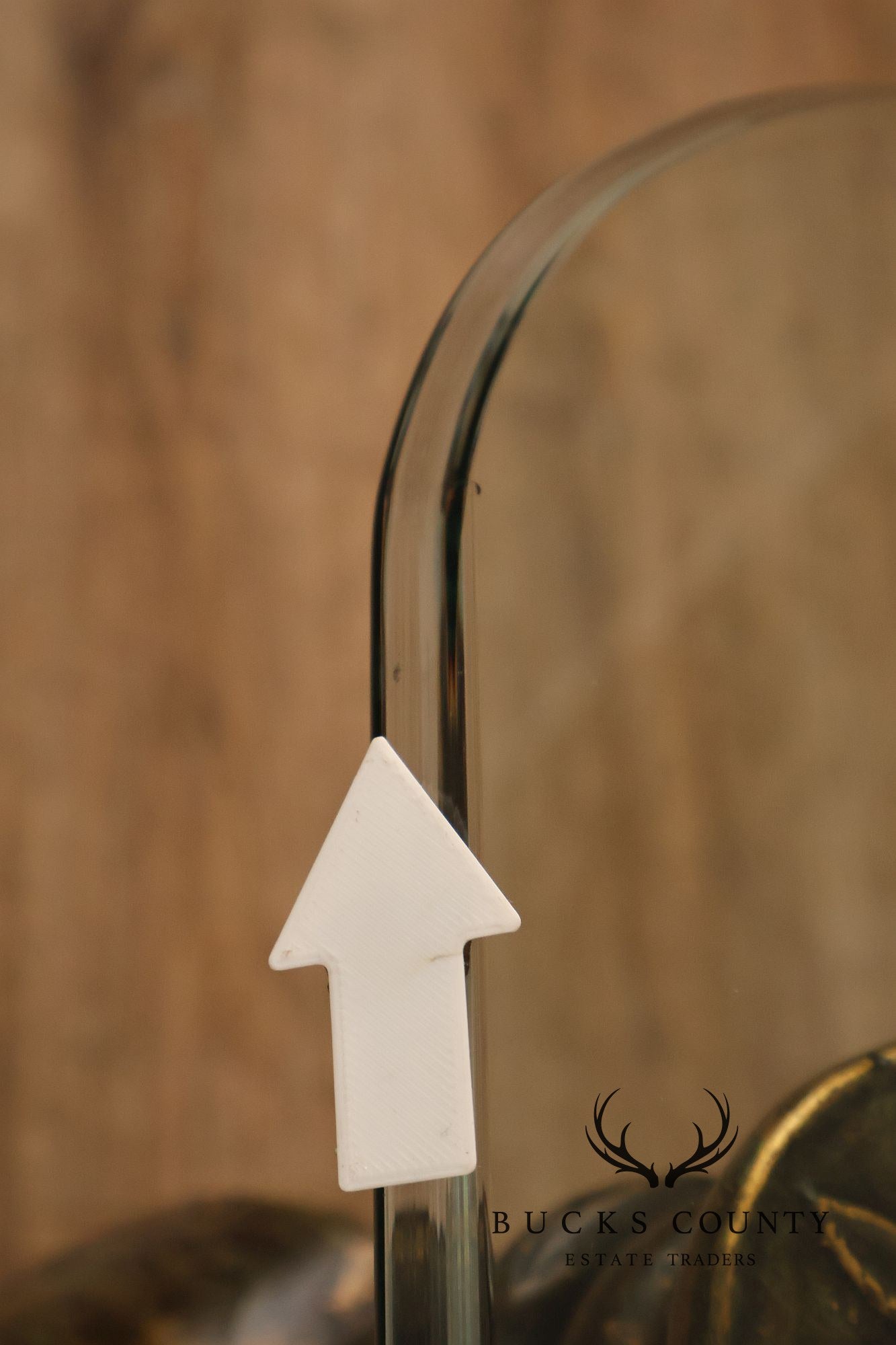 Neoclassical Revival Glass Top Metal Accent Table