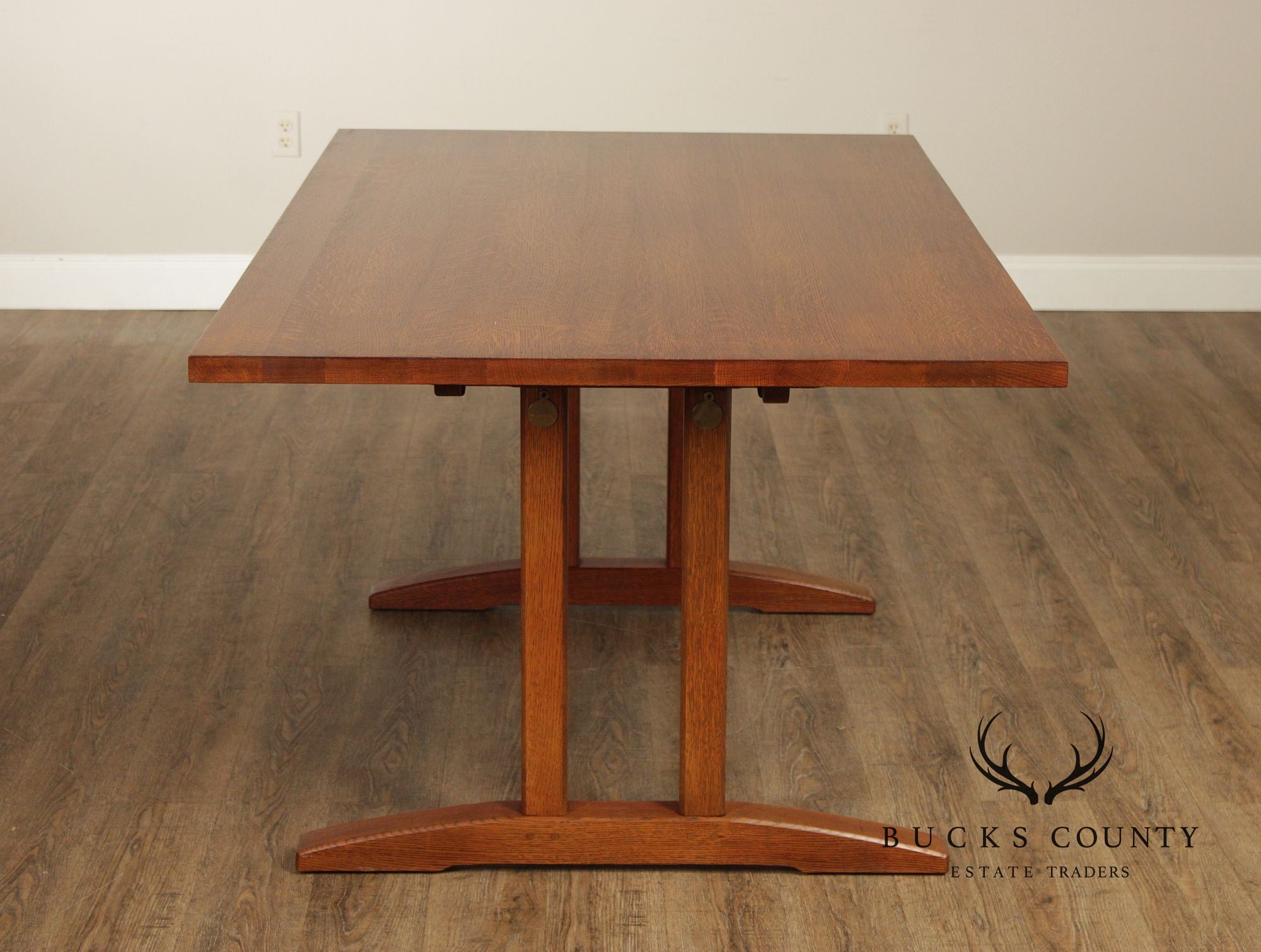 Stickley Mission Collection Oak Trestle Dining Table