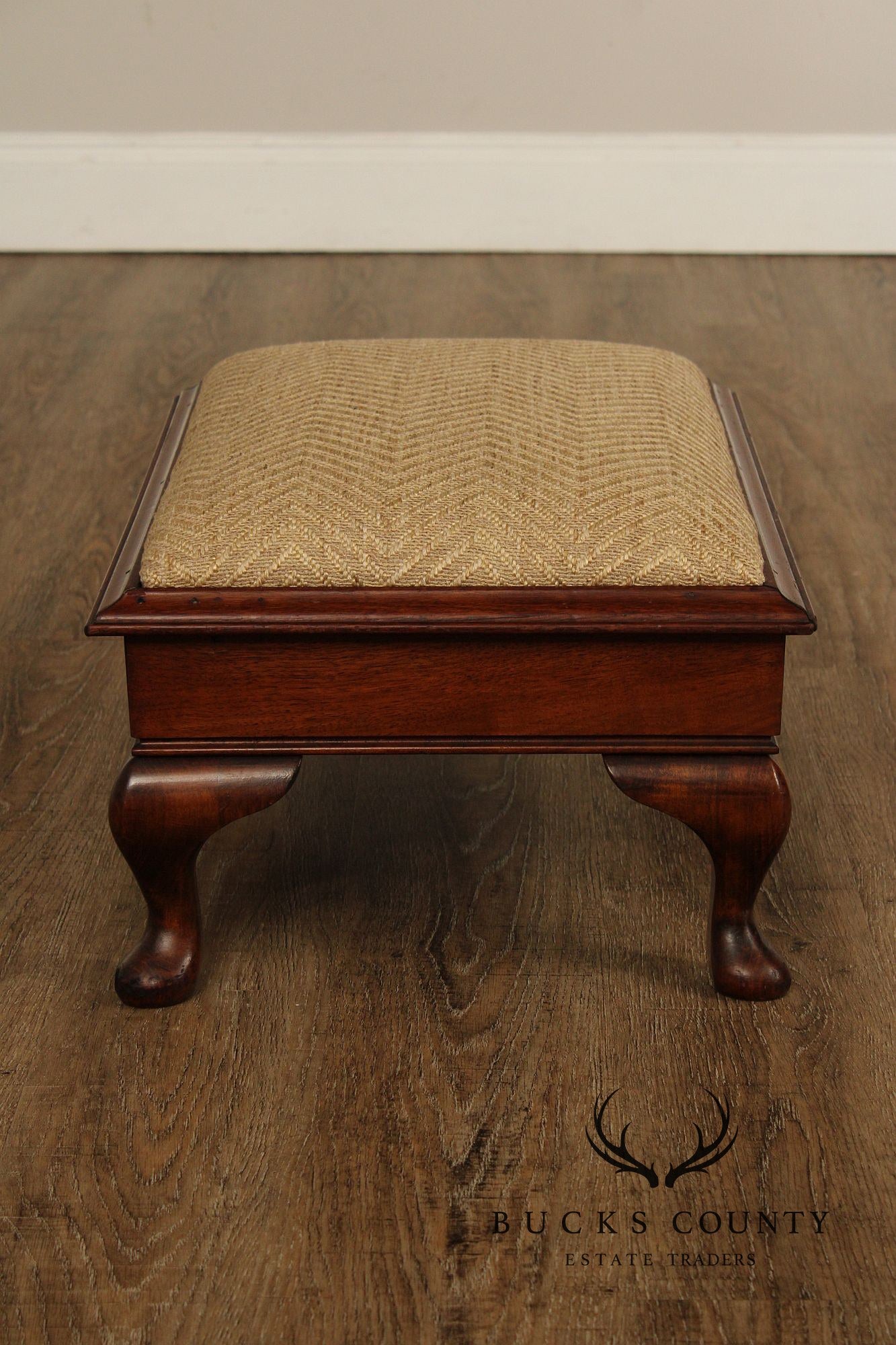 Vintage Mahogany Queen Anne Style Footstool