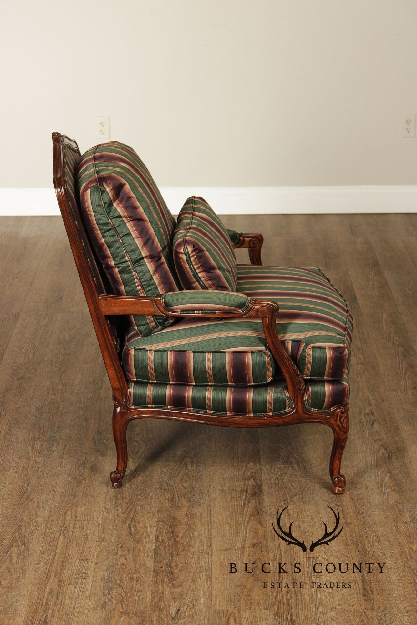 Sherrill Furniture French Louis XV Style Pair of Bergere Armchairs