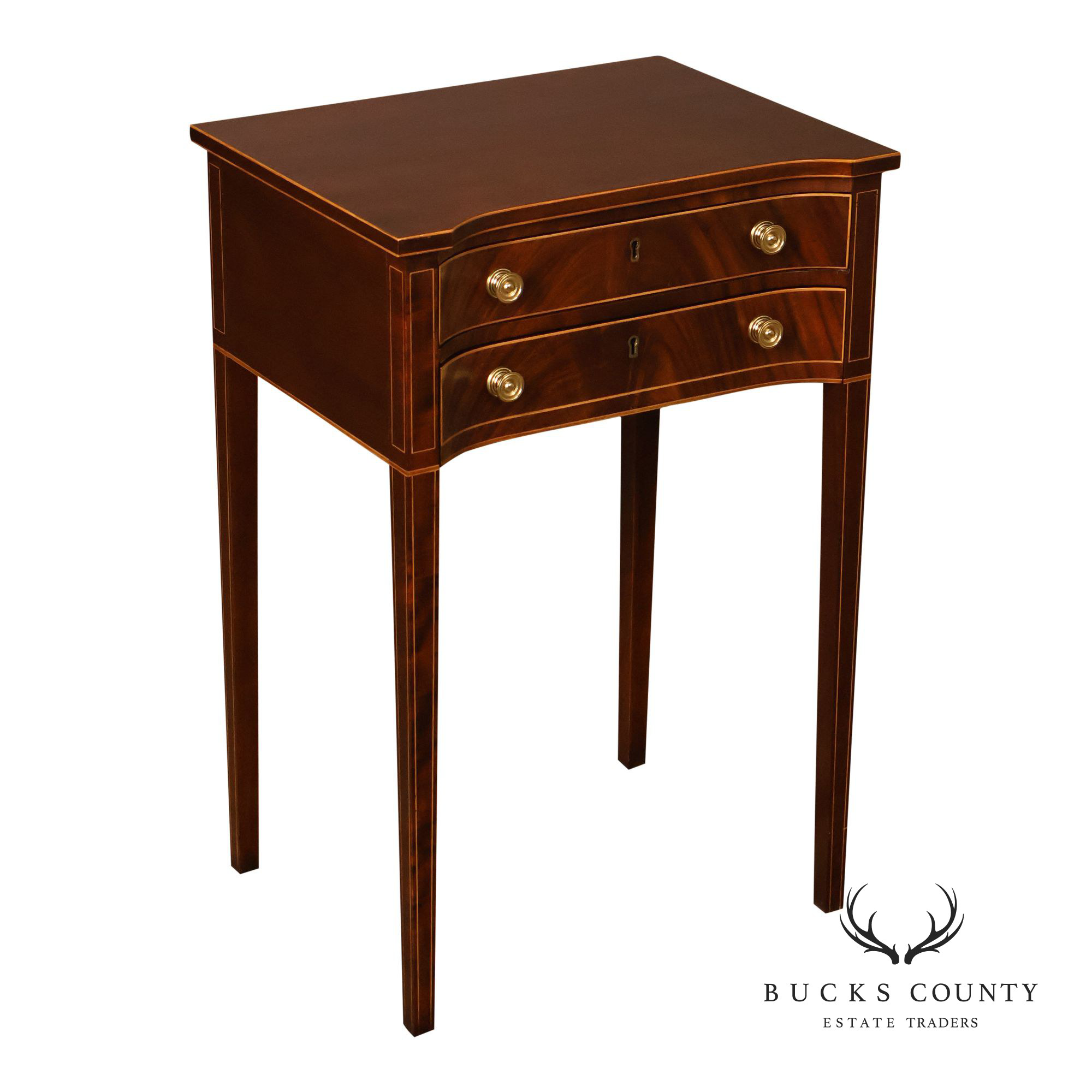 Stickley Colonial Williamsburg Mahogany Inlaid Federal Style End Table
