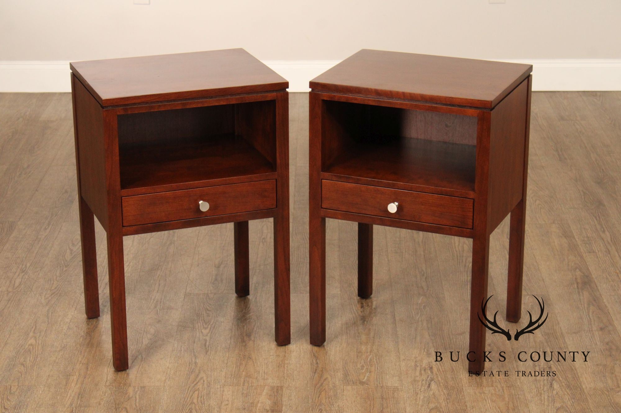 Stickley Metropolitan Collection Pair of Cherry Night Tables