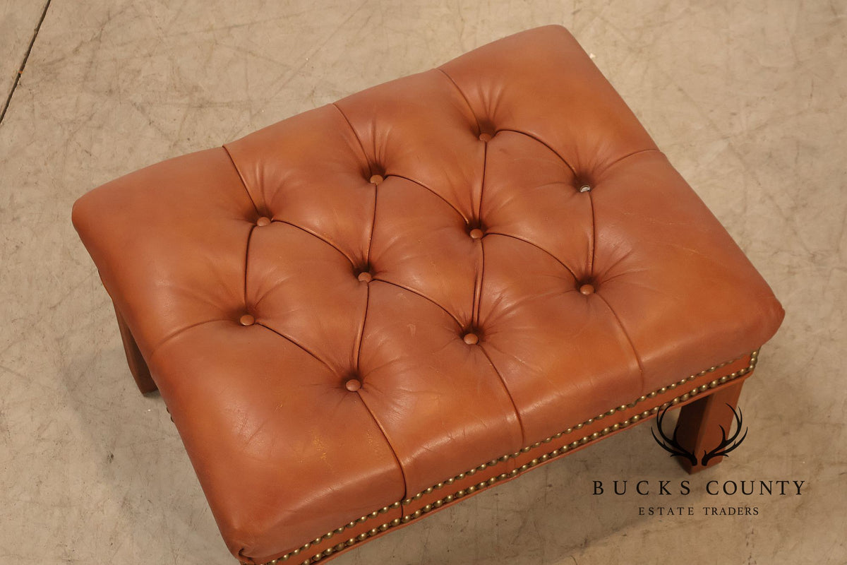 Leathercraft Tufted Leather Ottoman