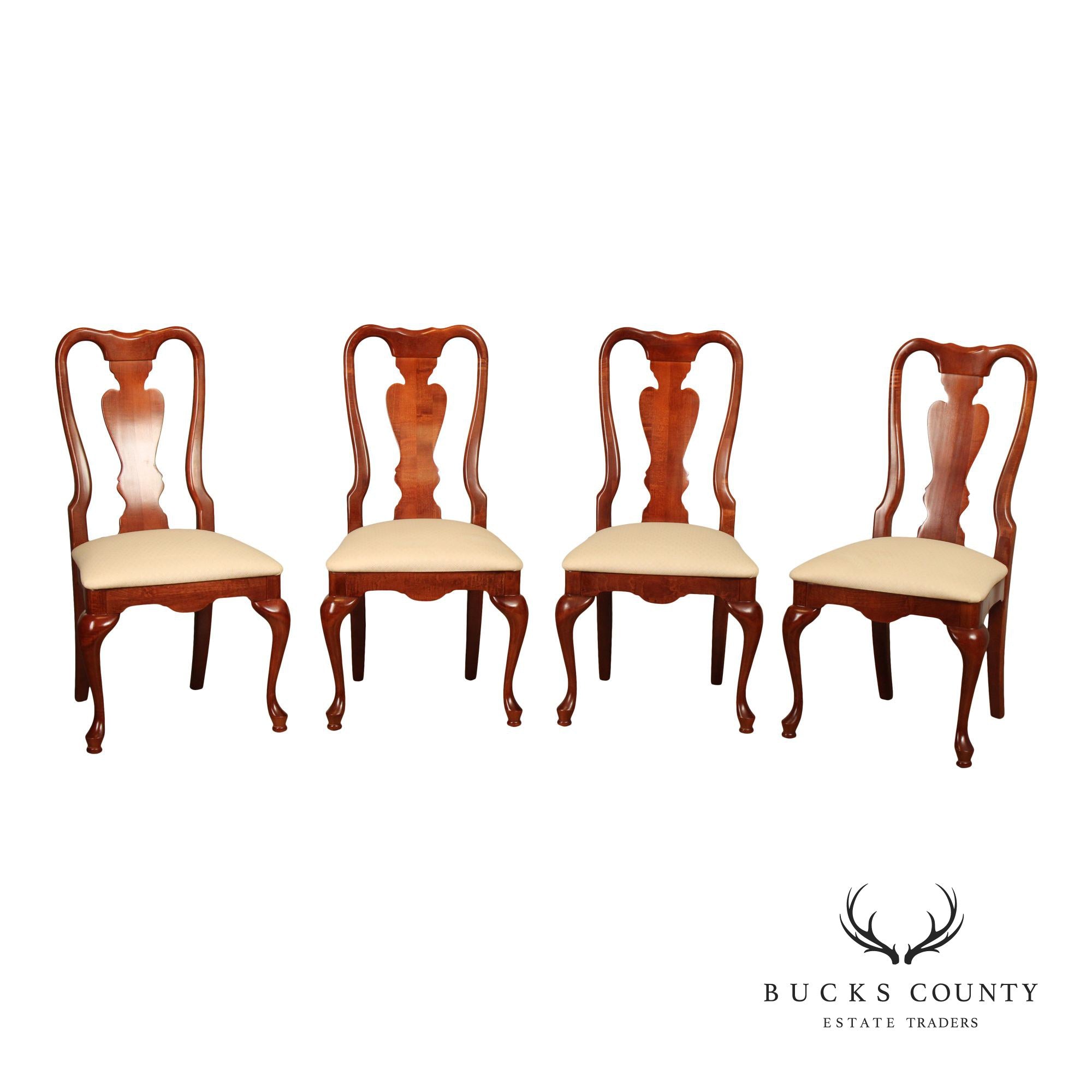 American Drew Queen Anne Style Set of Four Dining Chairs