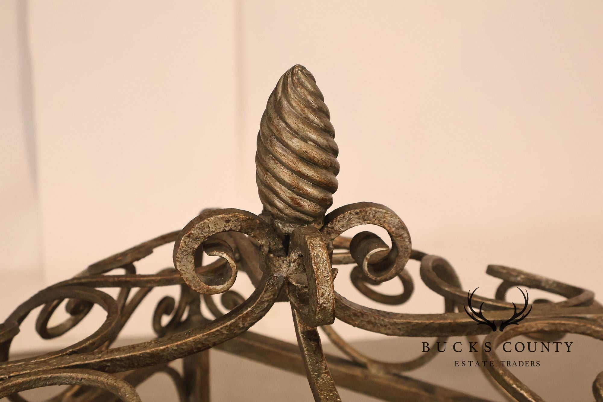 French Baroque Style Wrought Iron Scrollwork Birdcage Etagere Display Shelf