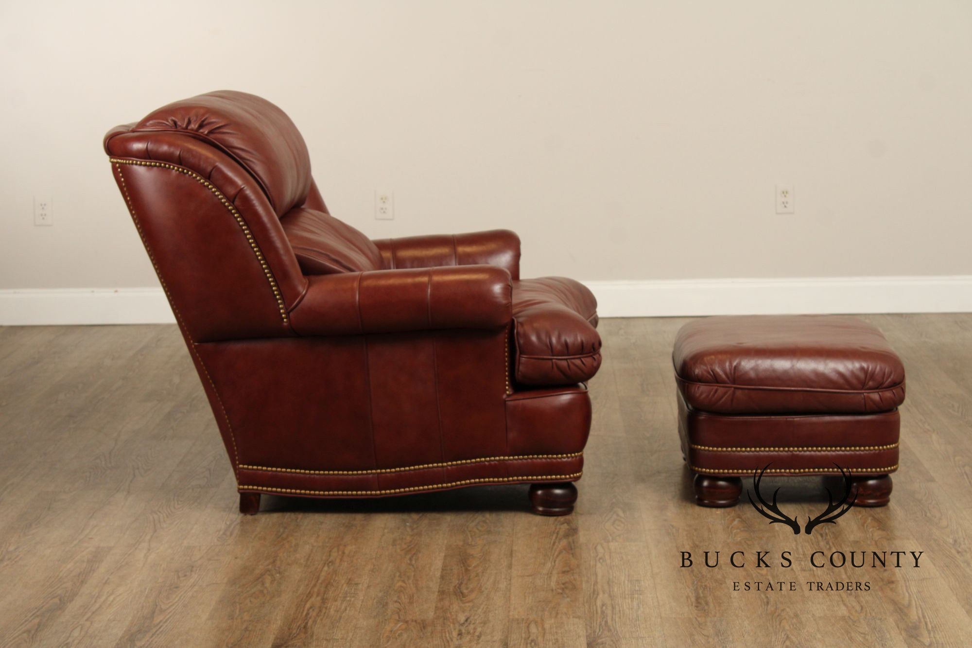 Hancock & Moore 'Austin' Leather Armchair and Ottoman