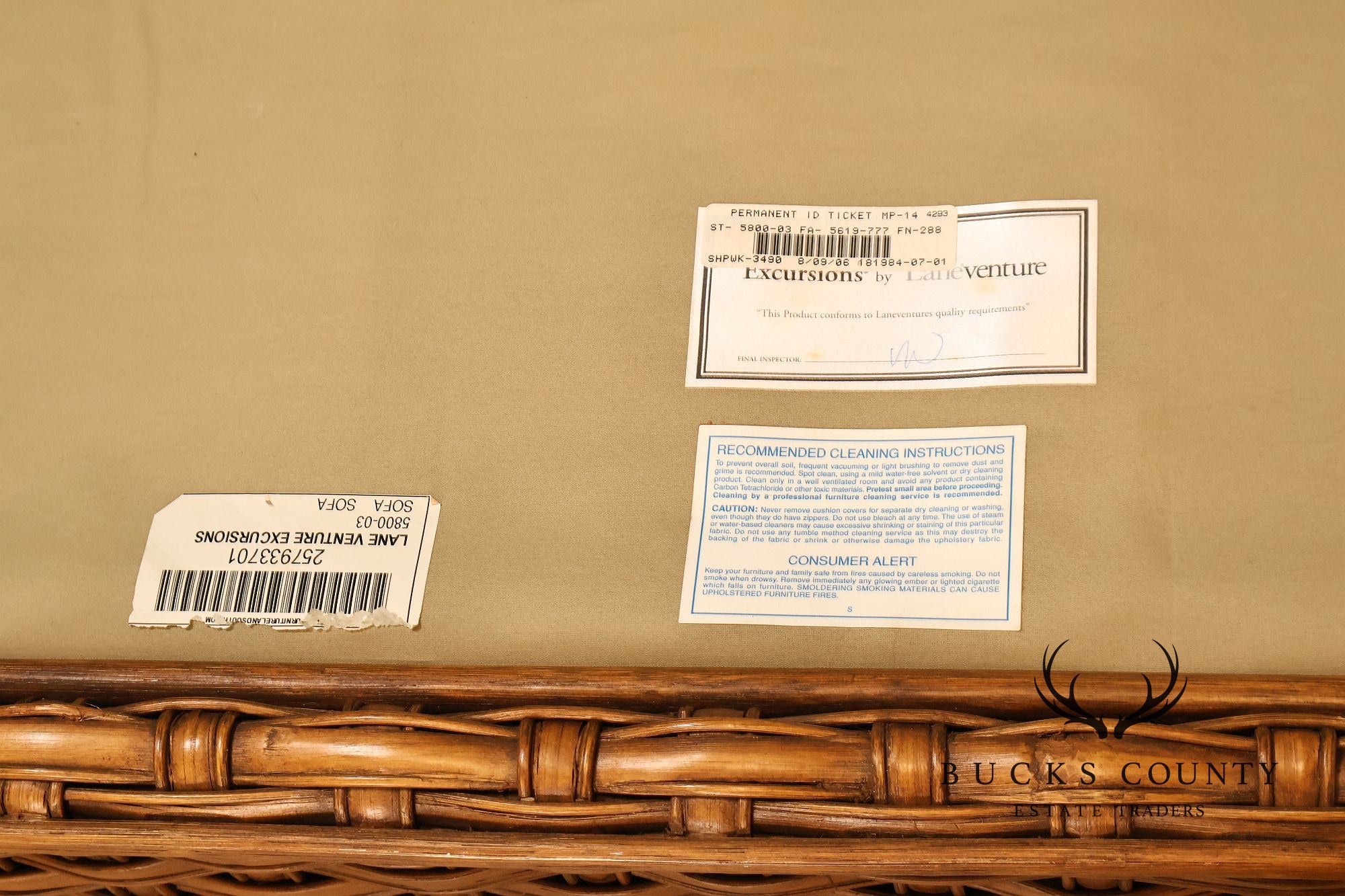 Lane Venture Excursions Pair Of Wicker Sofas With Cushions