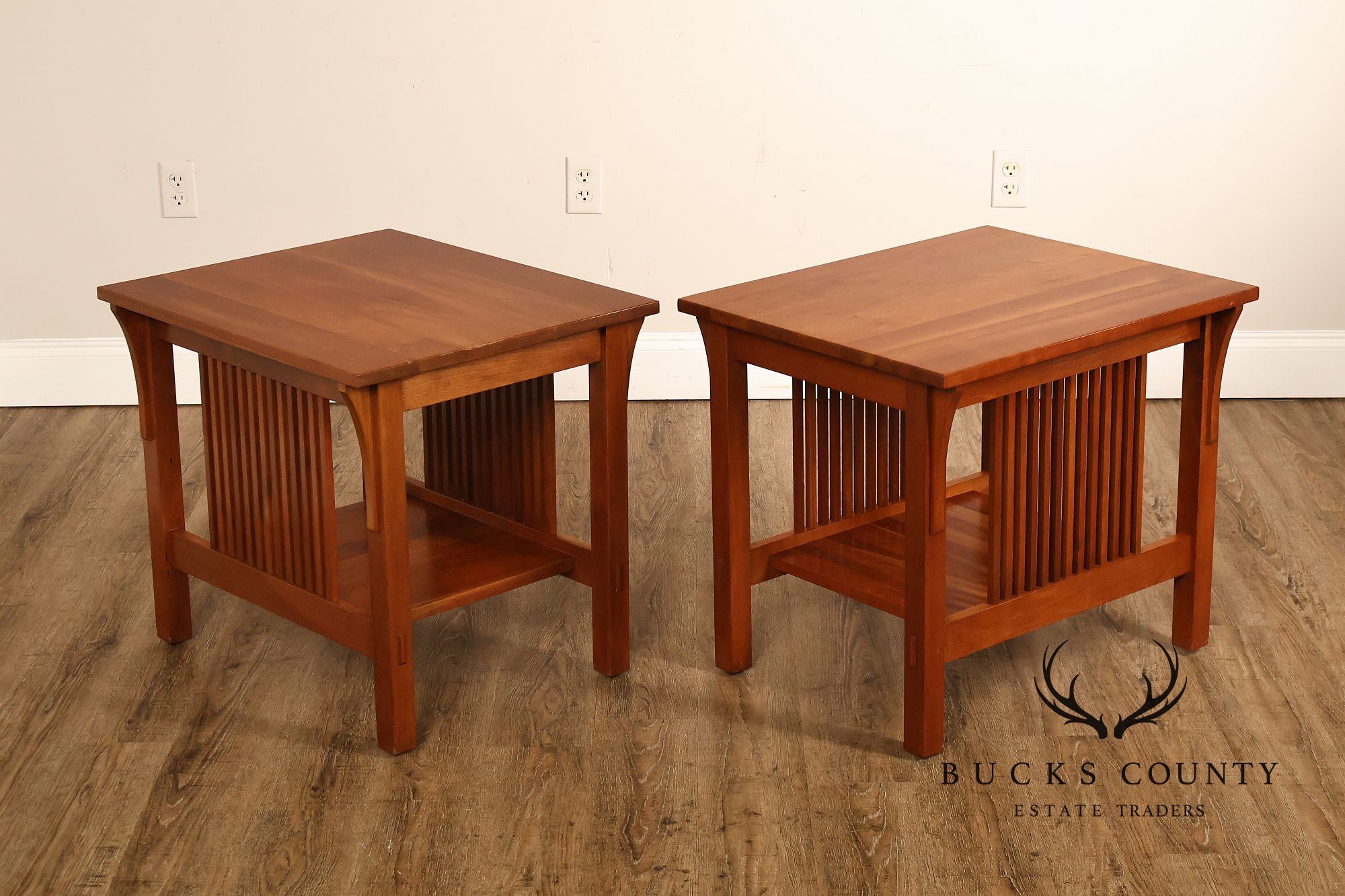 Stickley Mission Collection Pair Of Cherry End Tables