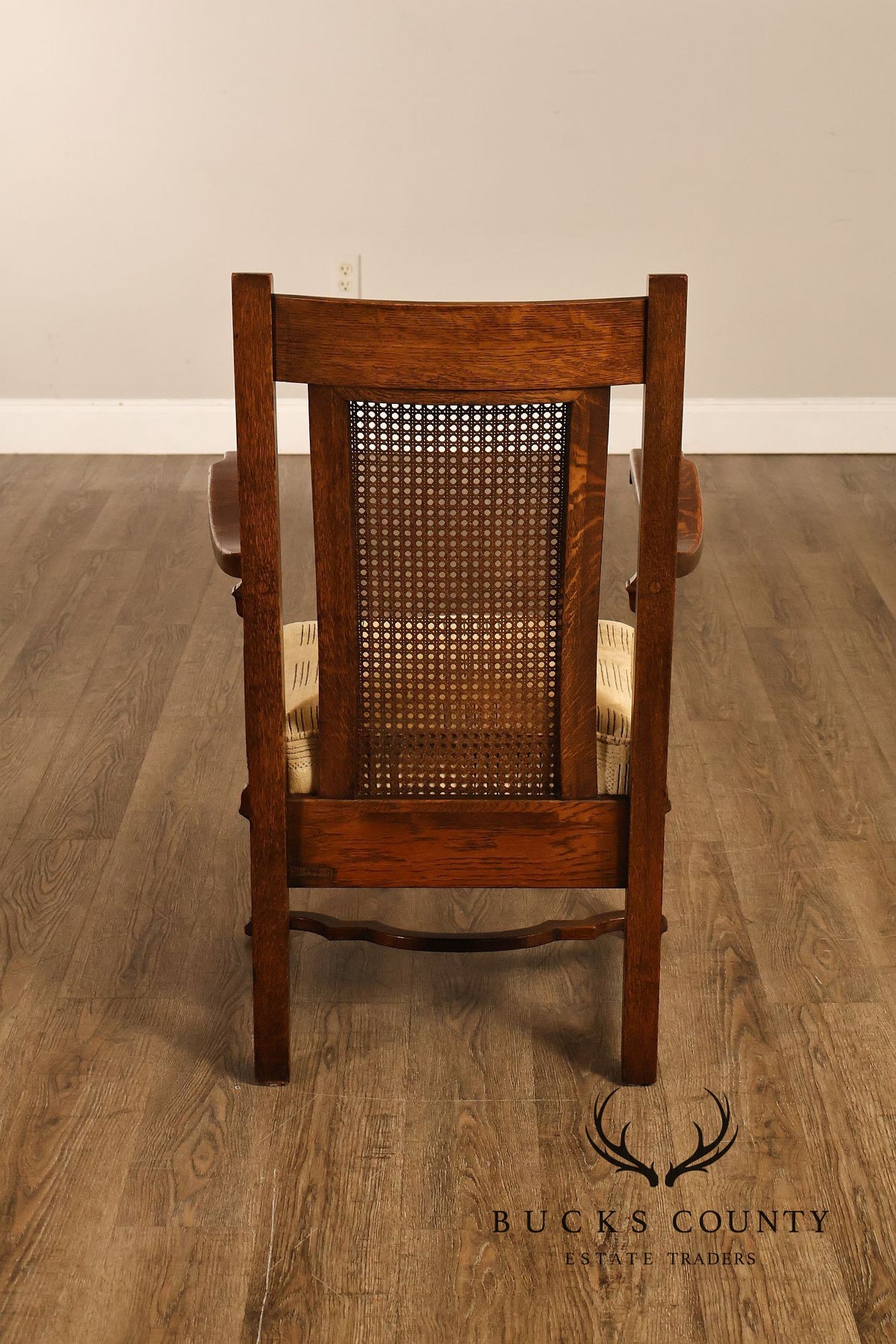 Rittercraft Arts & Crafts Cane Back Oak Armchair