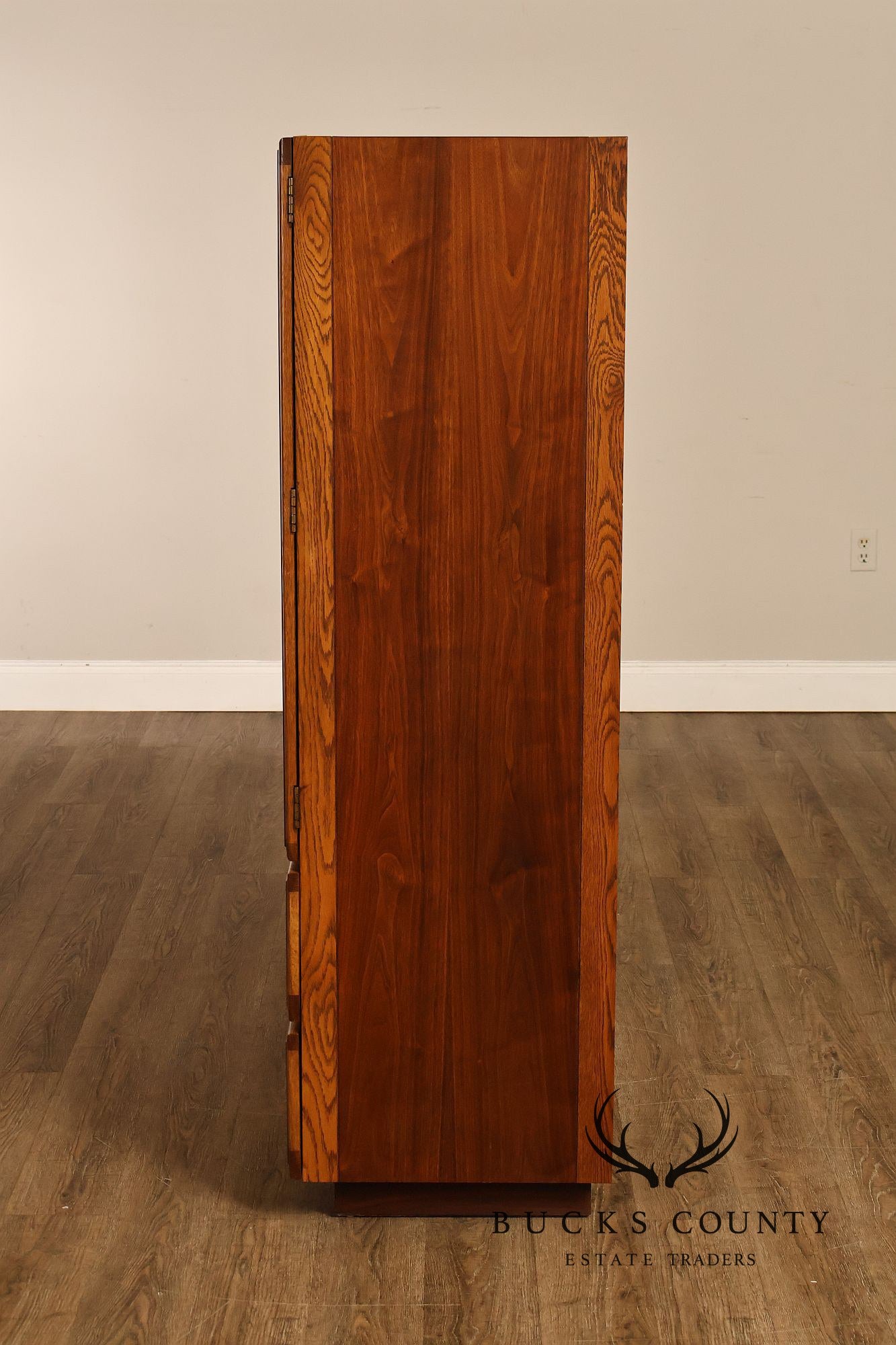 Lane Mid Century Modern Walnut Gentleman's Chest Armoire