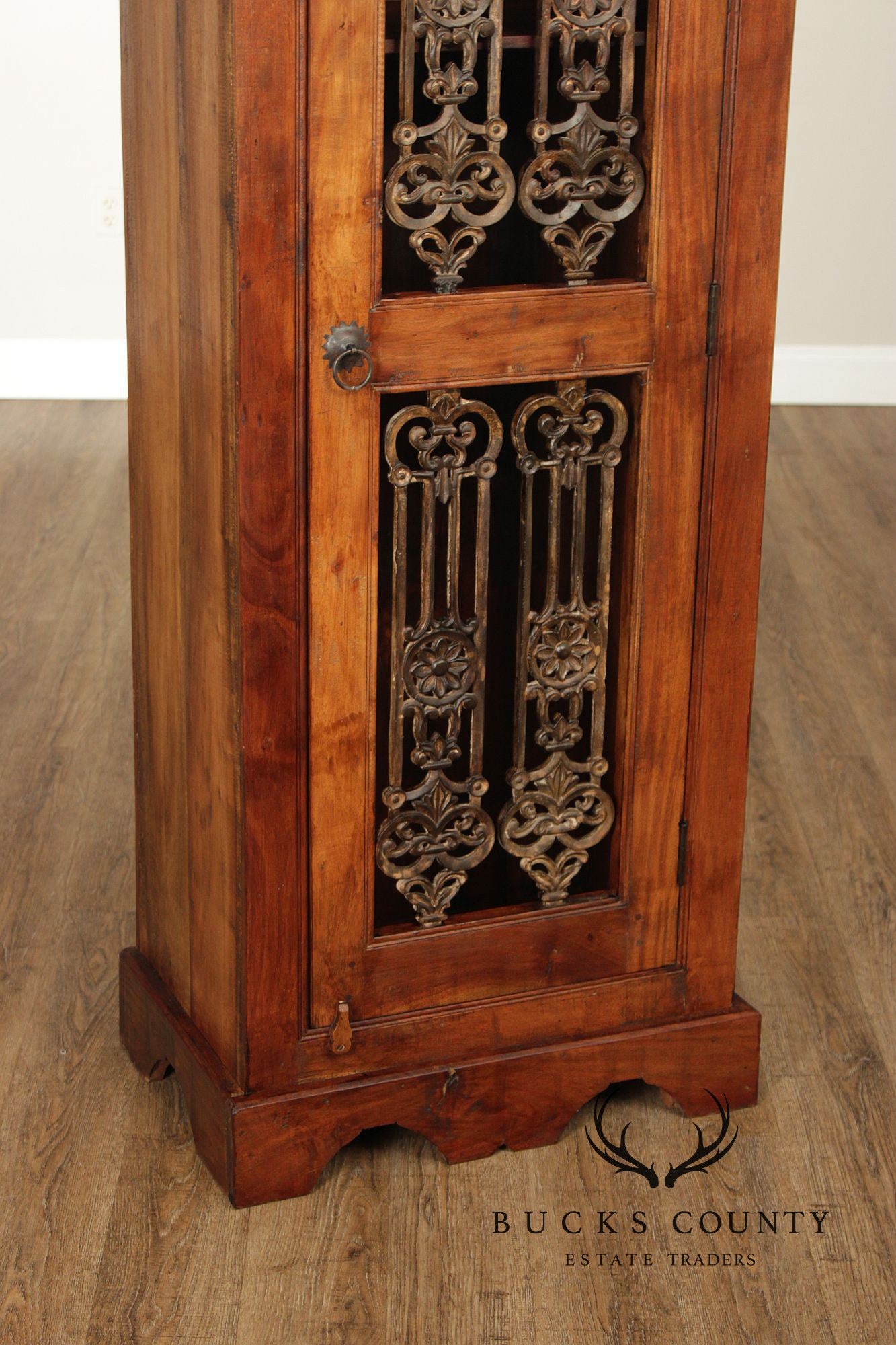 Rustic European Style Tall Narrow Single Door Cabinet