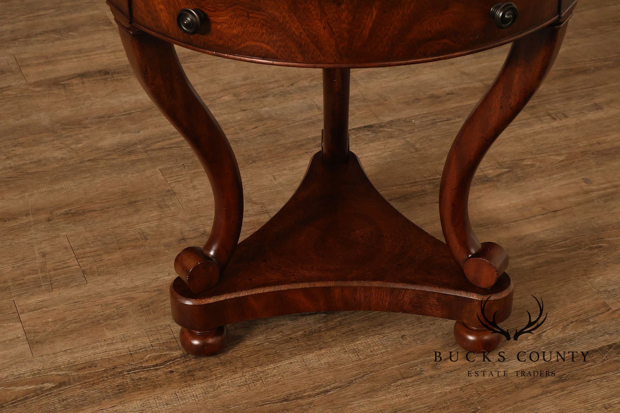 Theodore Alexander Pair of 'Occasionally Italian' Round Mahogany Side Tables