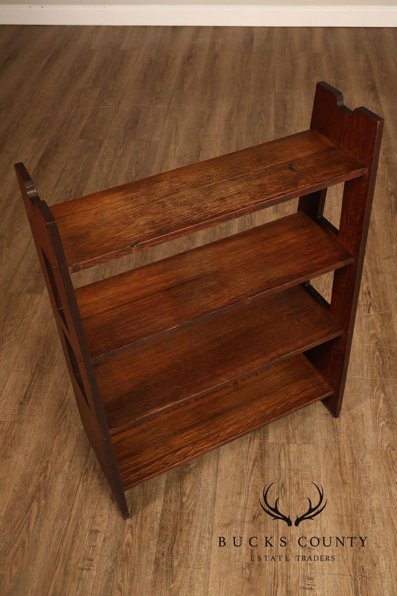 Antique Grand Rapids Arts And Crafts Oak Magazine Stand