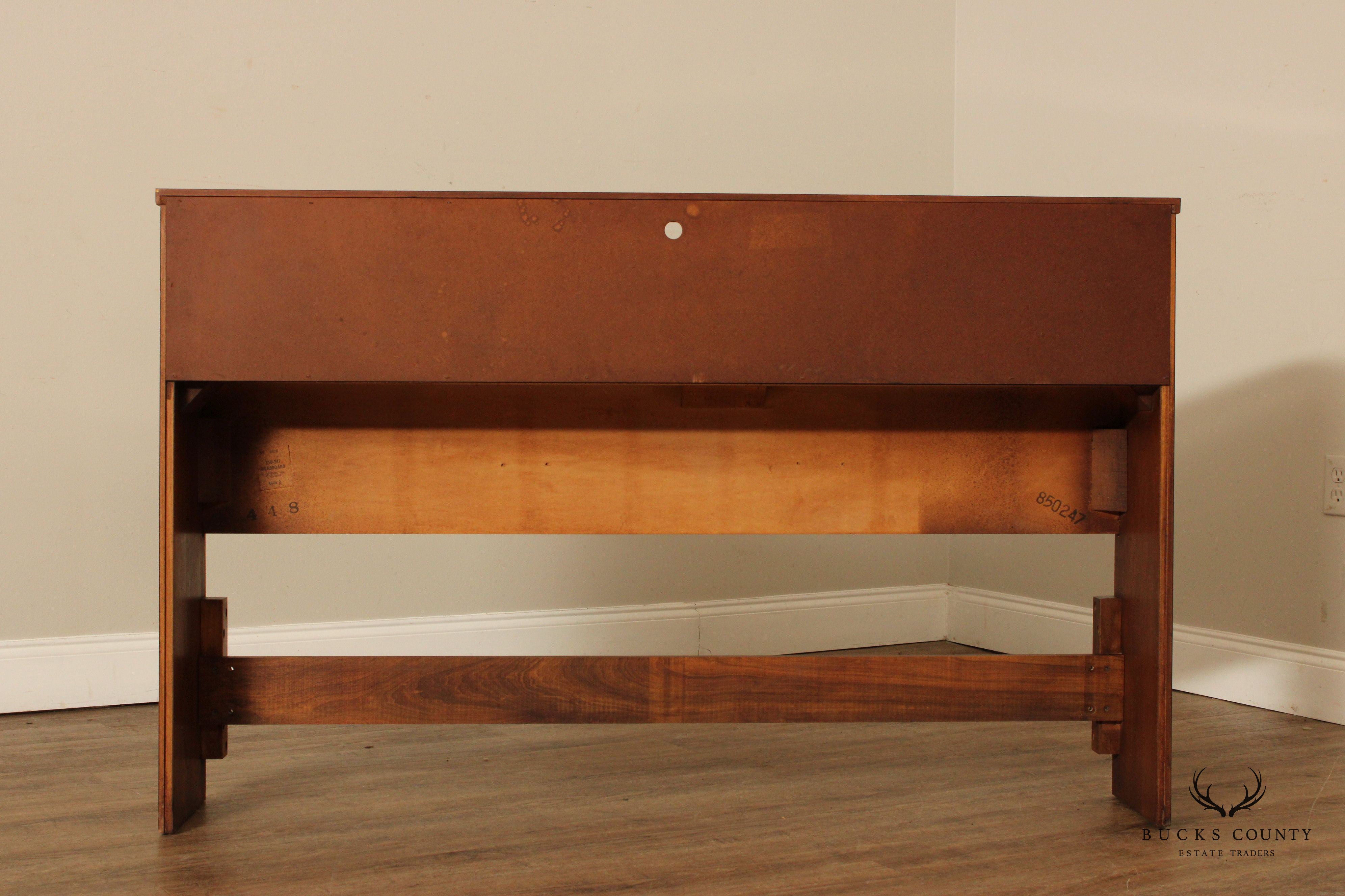 Mid Century Modern Walnut Storage Headboard