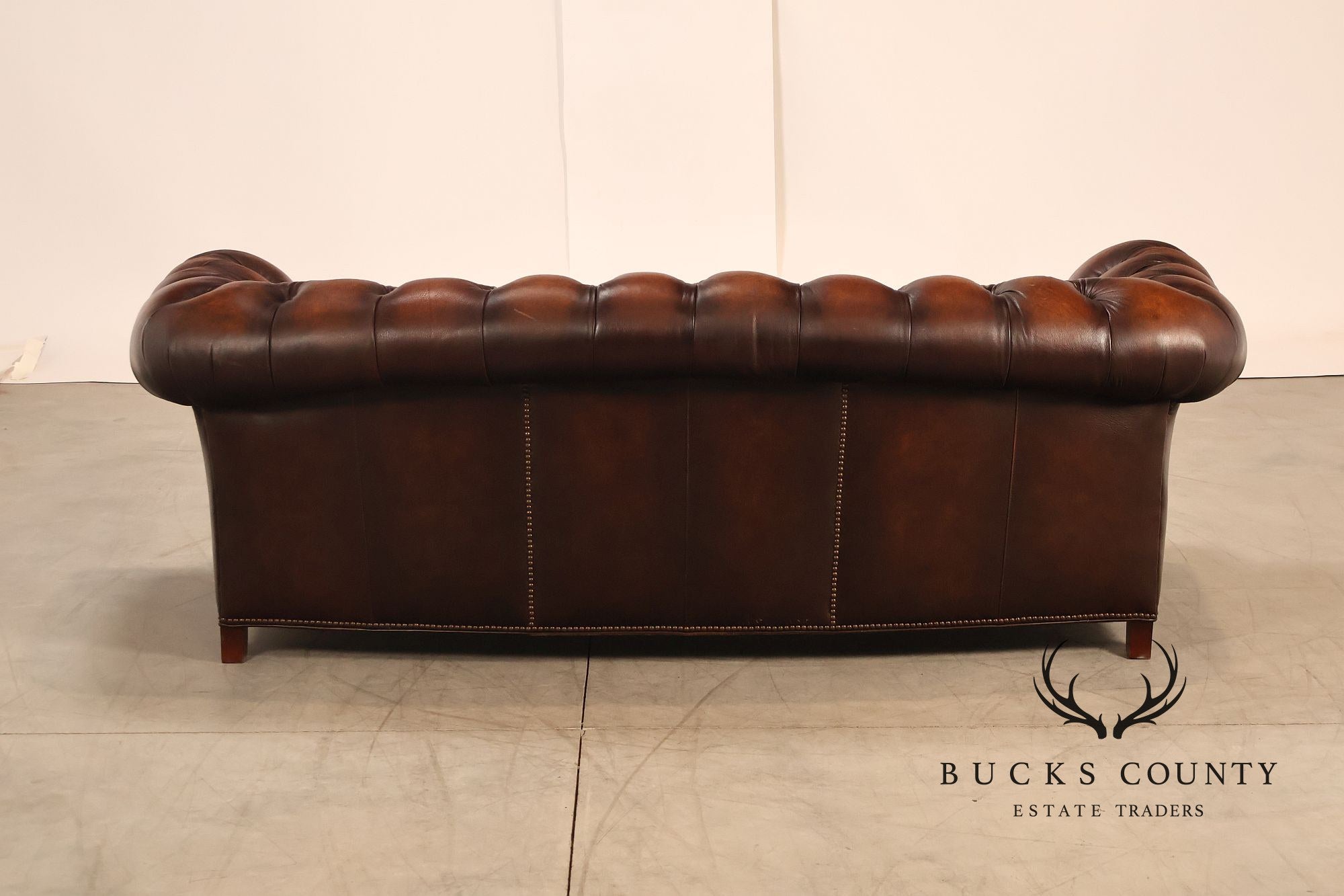Randall Allen Tufted Leather Chesterfield Sofa