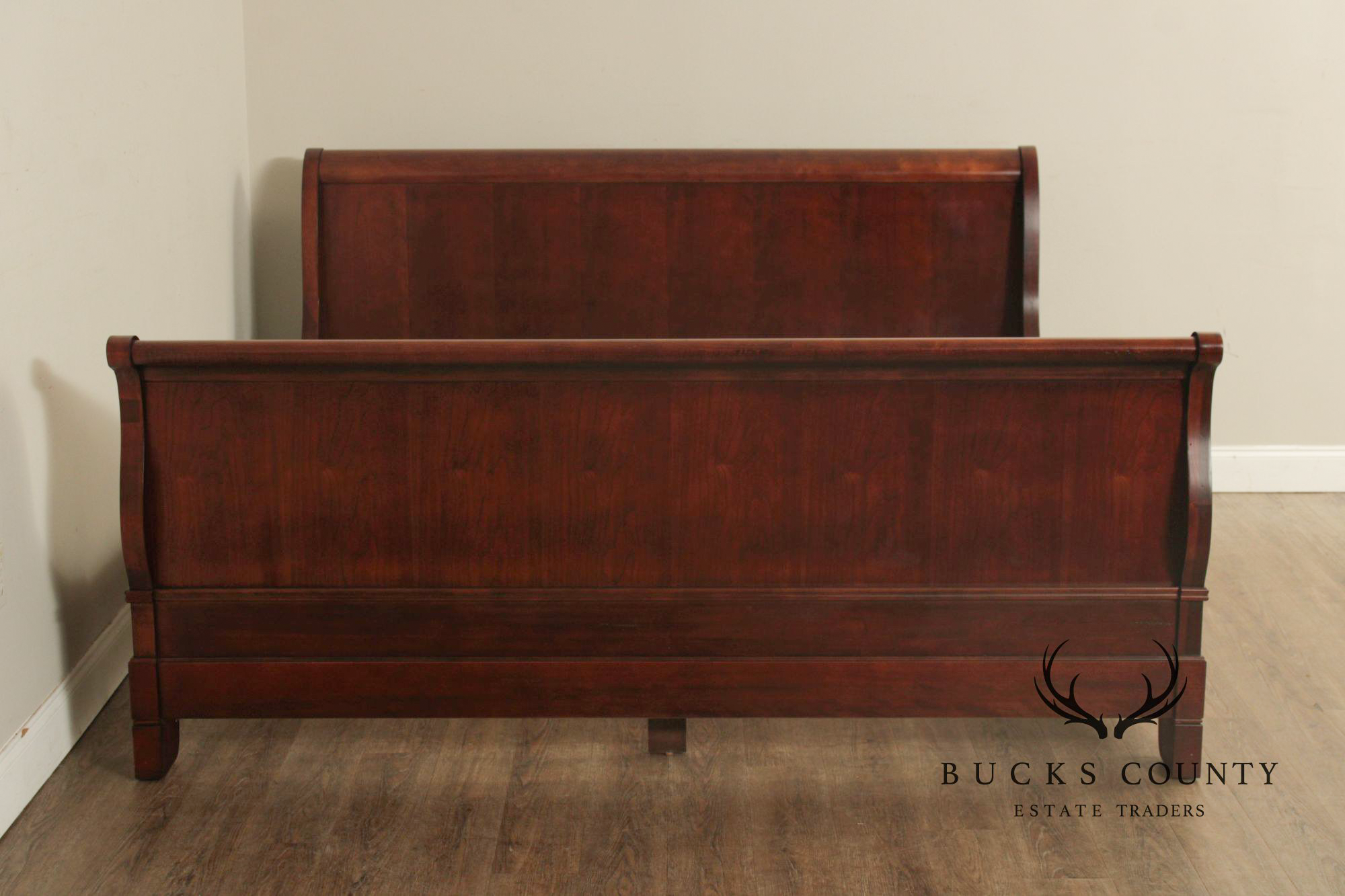 Louis Philippe Style Cherry King Sleigh Bed