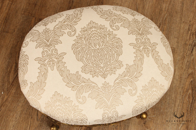 French Louis XV Style Carved Giltwood Footstool