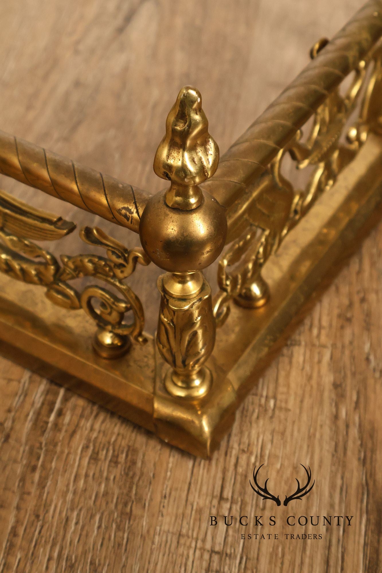 Neoclassical Style Brass Fireplace Fender
