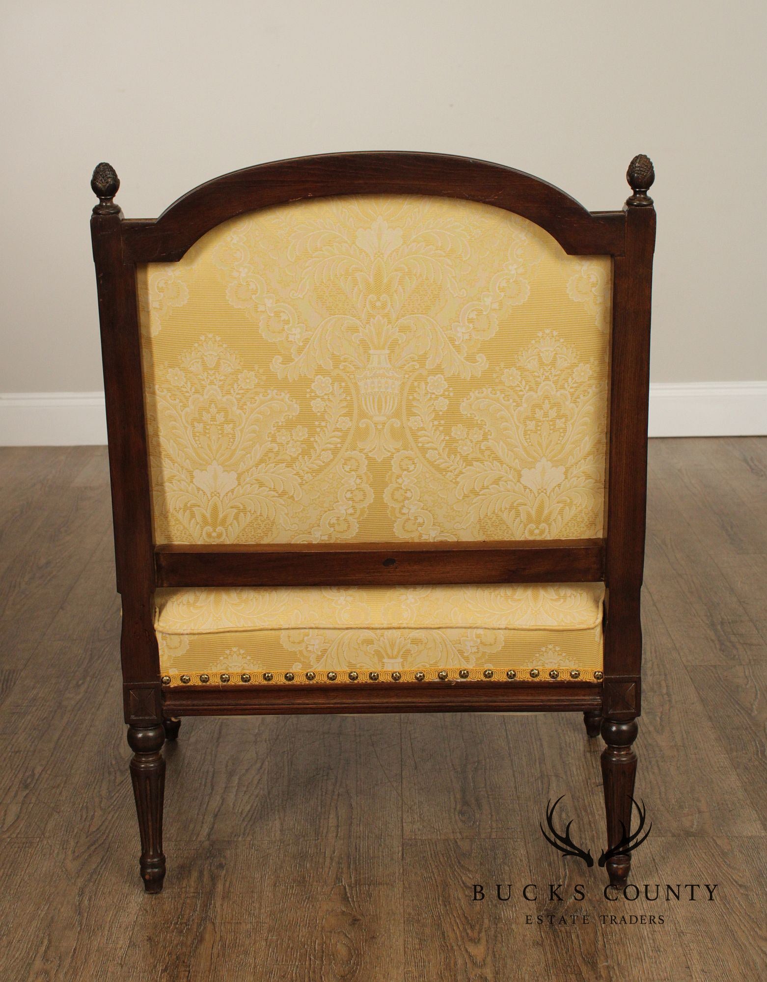 French Louis XVI Style Quality Pair of Walnut Slipper Chairs