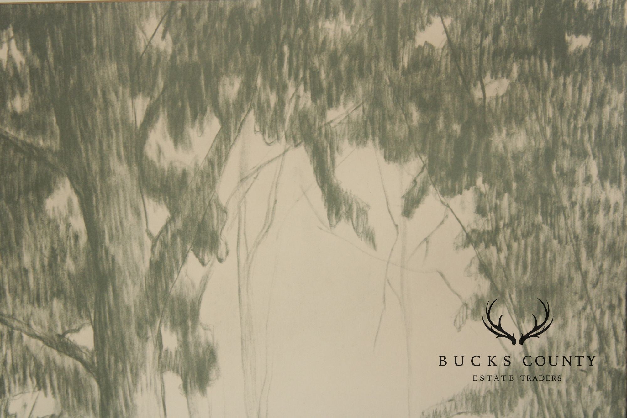 W. Cortland Butterfield Framed Drawing, Children in a Wood