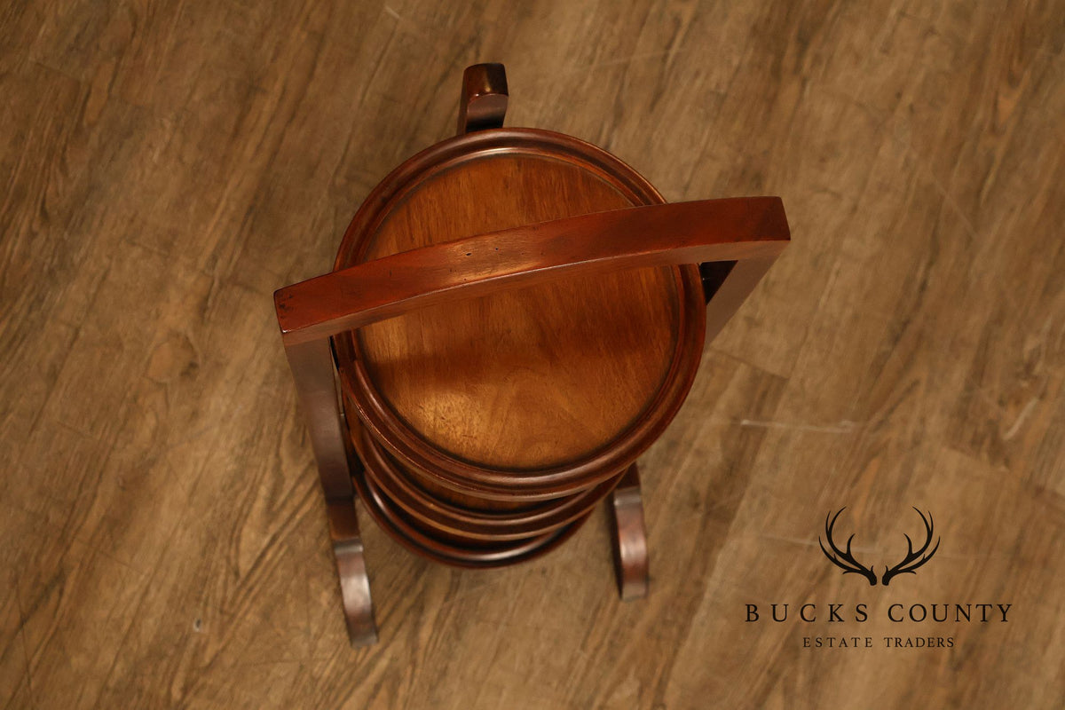 Mahogany Three Tier Collapsible Dumbwaiter Stand
