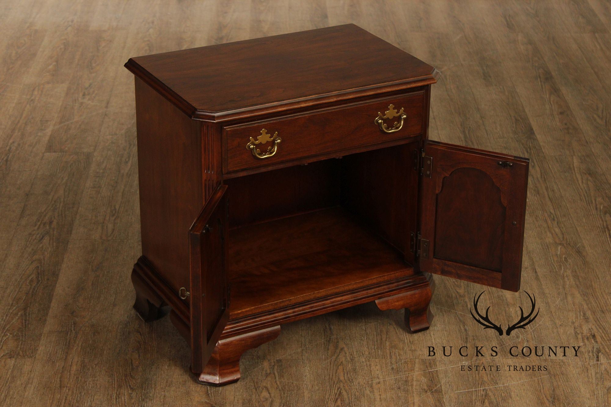 Drexel Cherry Traditional Style Pair Of Nightstands