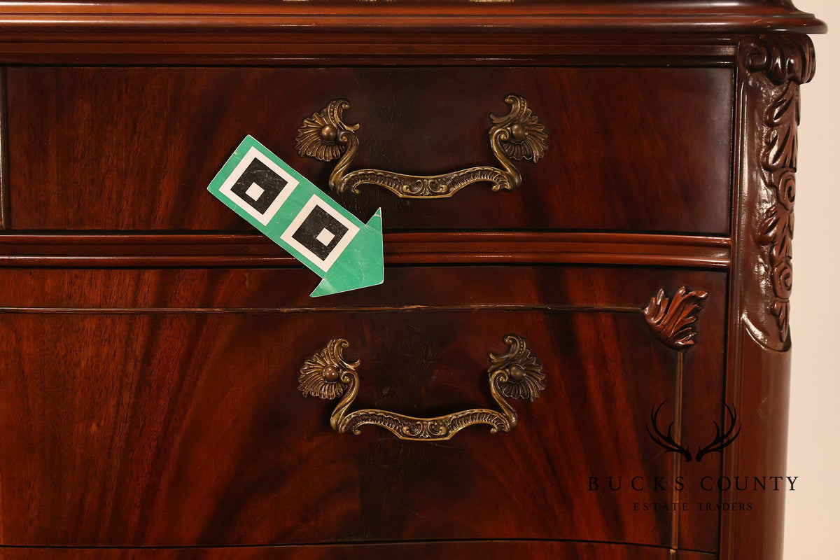 Vintage 1940s Mahogany High Chest