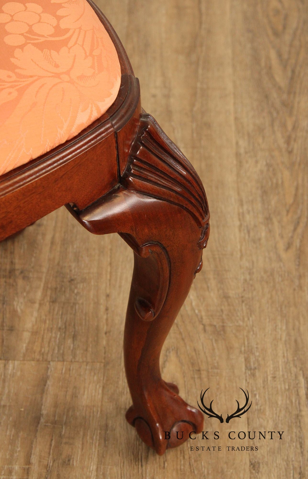 Baker Furniture Chippendale Style Carved Mahogany Stool