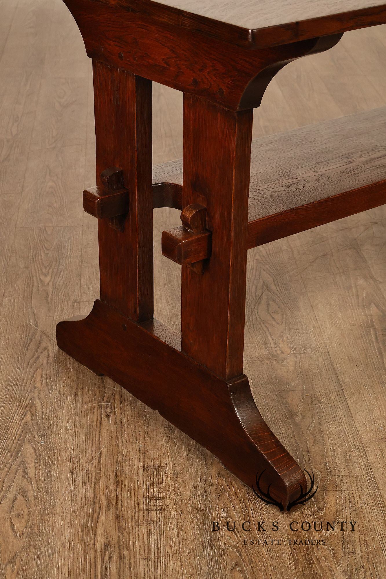 Gustav Stickley Mission Oak Trestle Library Table