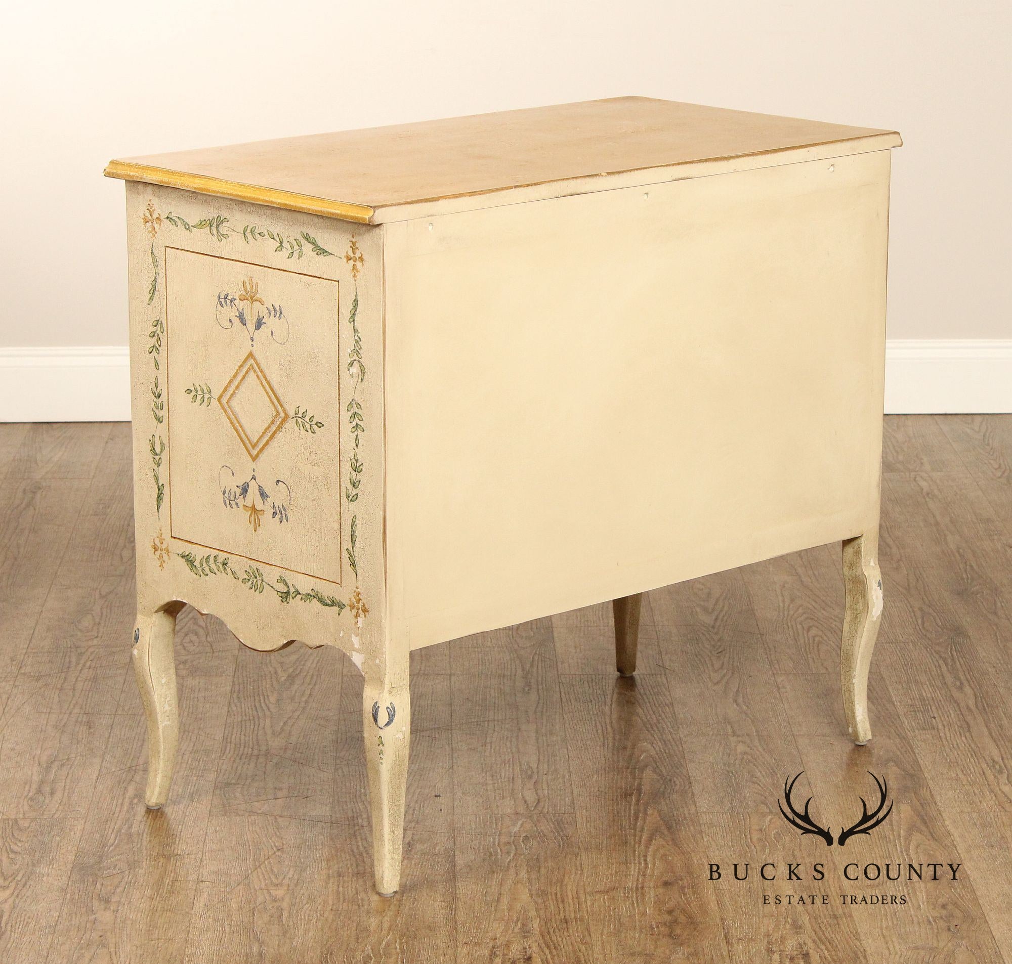 Neoclassical Style Hand Painted Vintage Commode