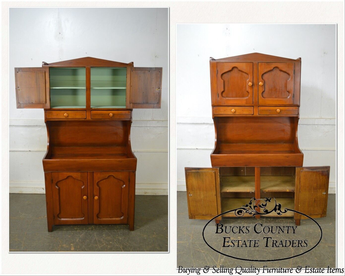 Antique 19th Century Country Poplar Dry Sink Cabinet