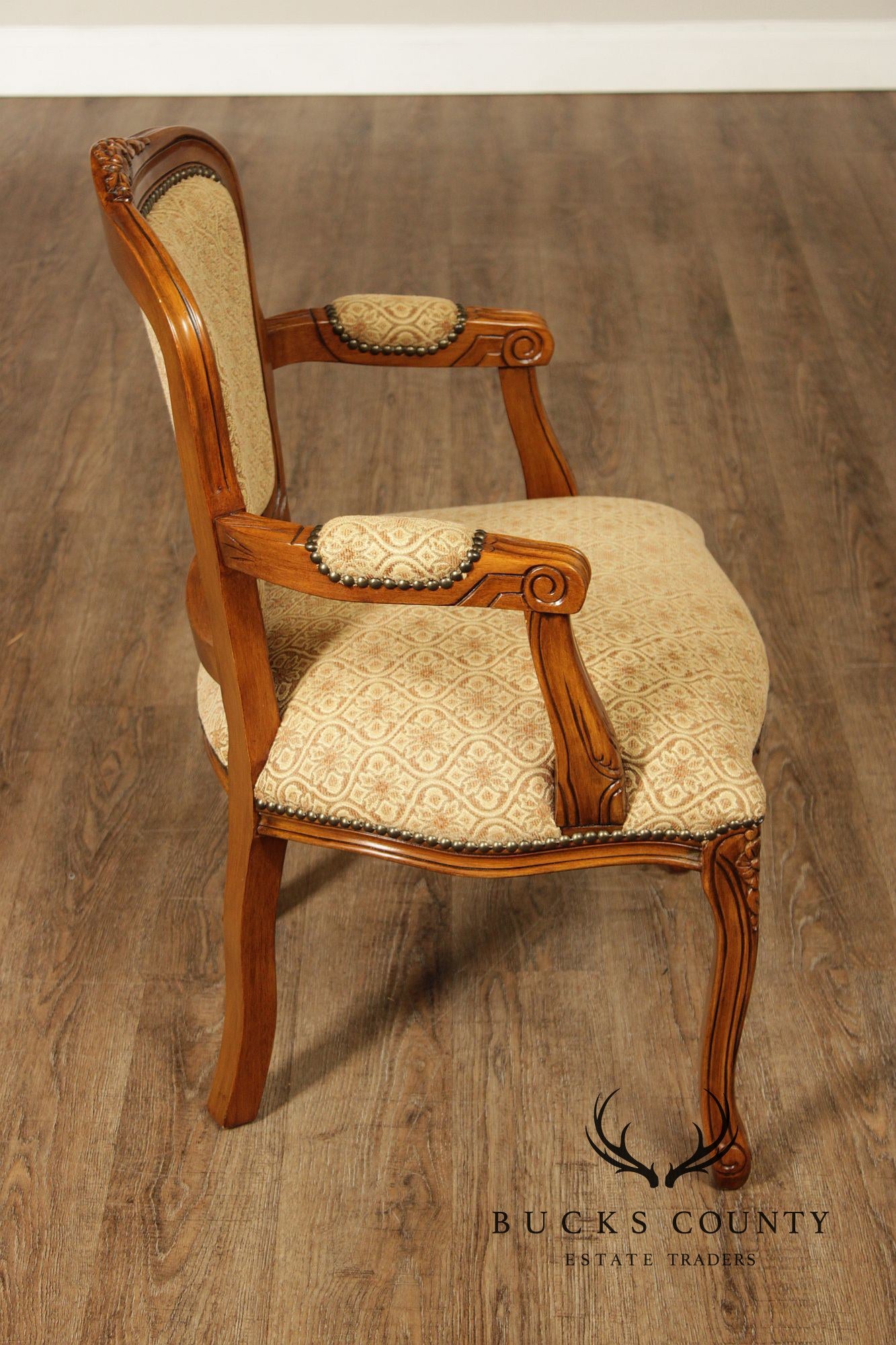 French Louis XV Style Pair of Fauteuil Armchairs