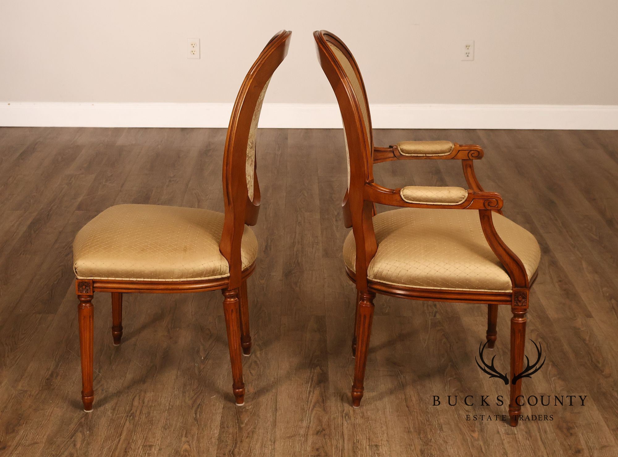 Stickley Louis XVI Directore Style Set Of Six Cherry Dining Chairs